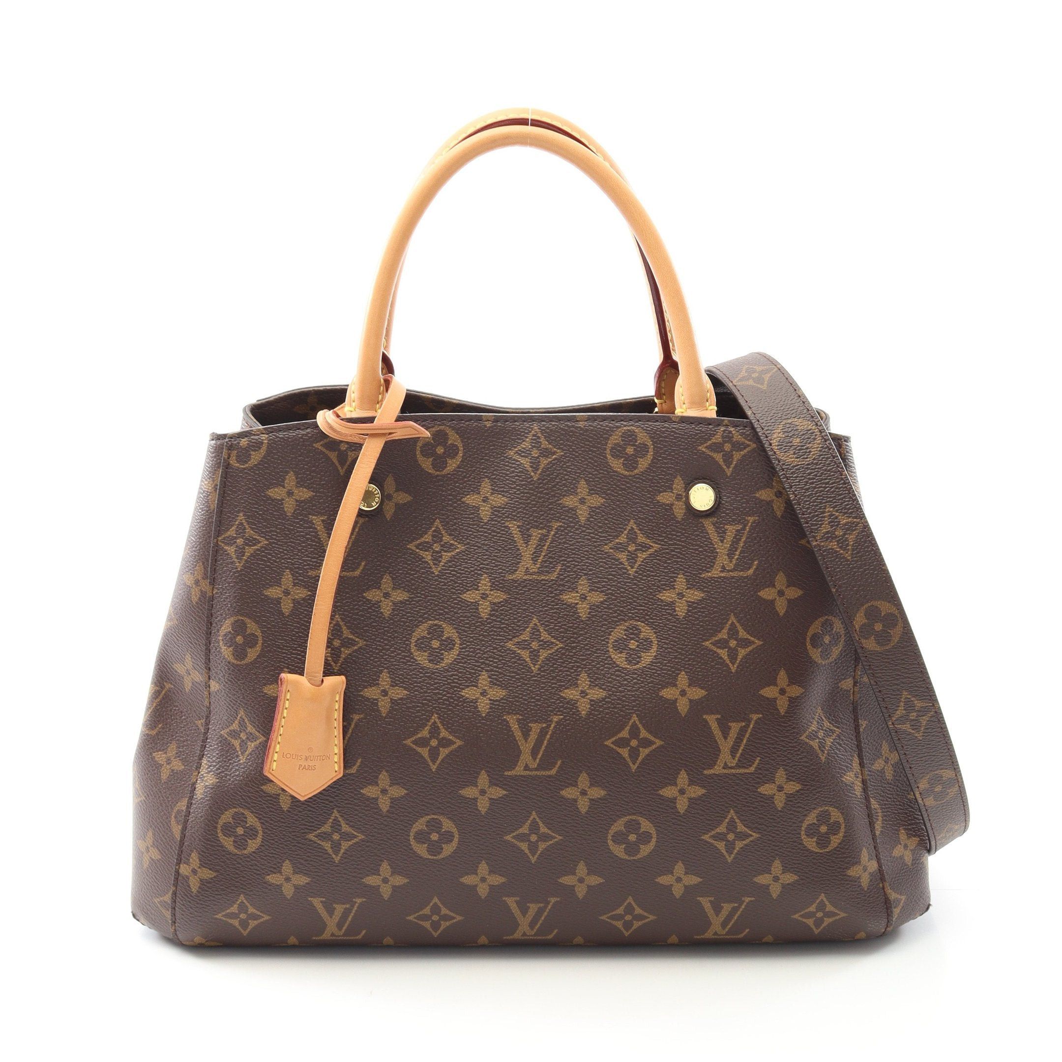Louis Vuitton Louis Vuitton Montaigne Mm Monogram Handbag Leather Brown Size ONE SIZE - 1 Thumbnail