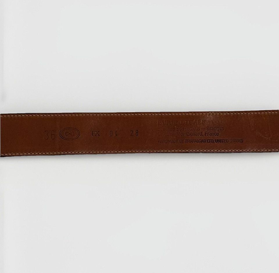 Trafalgar Trafalgar Belt Men’s 36 Brown Croc Embossed Leather 1.25" Size 36 - 6 Thumbnail