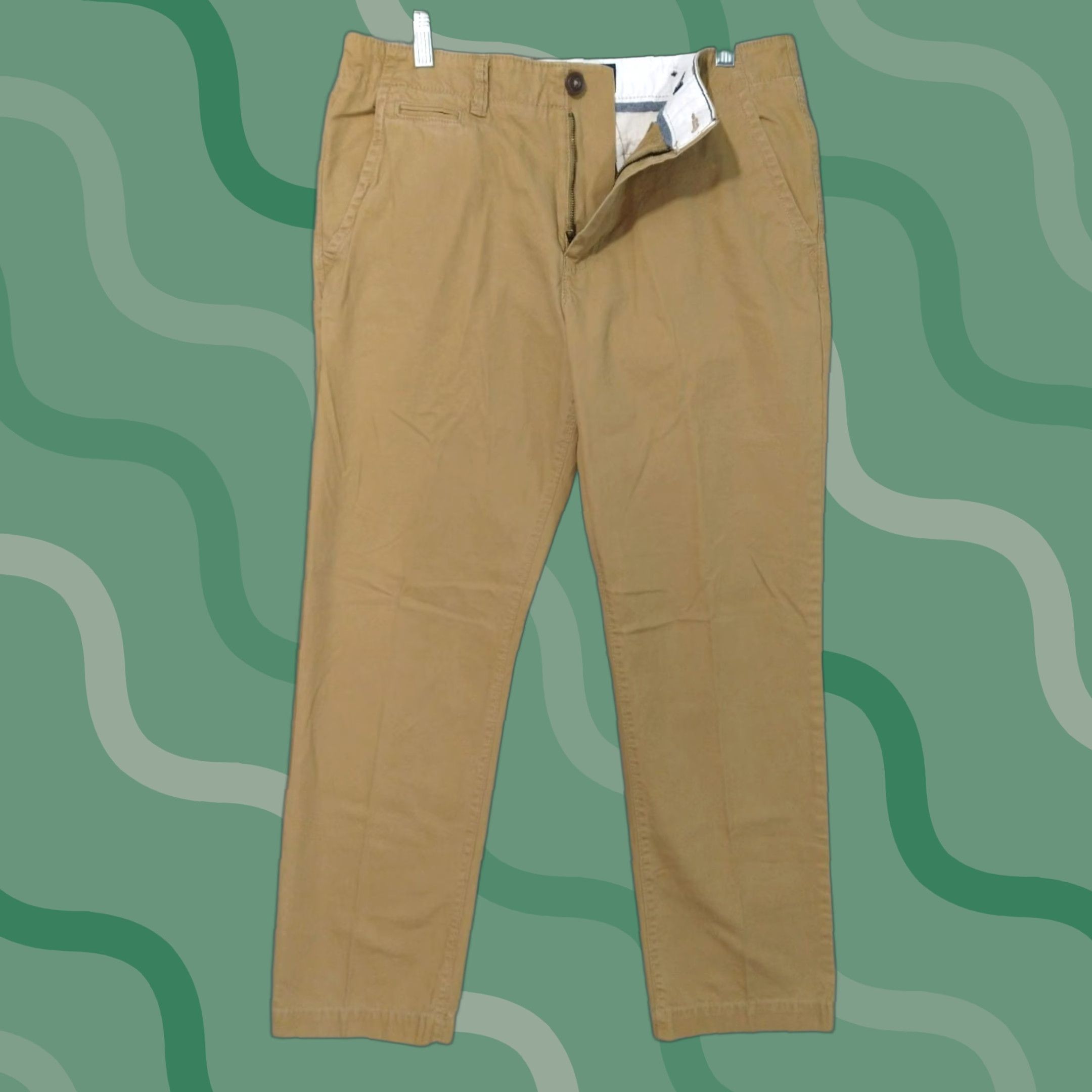 American Eagle Outfitters American Eagle Pants Mens 32x32 Beige Chino Flat Front Mid Rise Straight Original Size US 32 / EU 48 - 1 Thumbnail