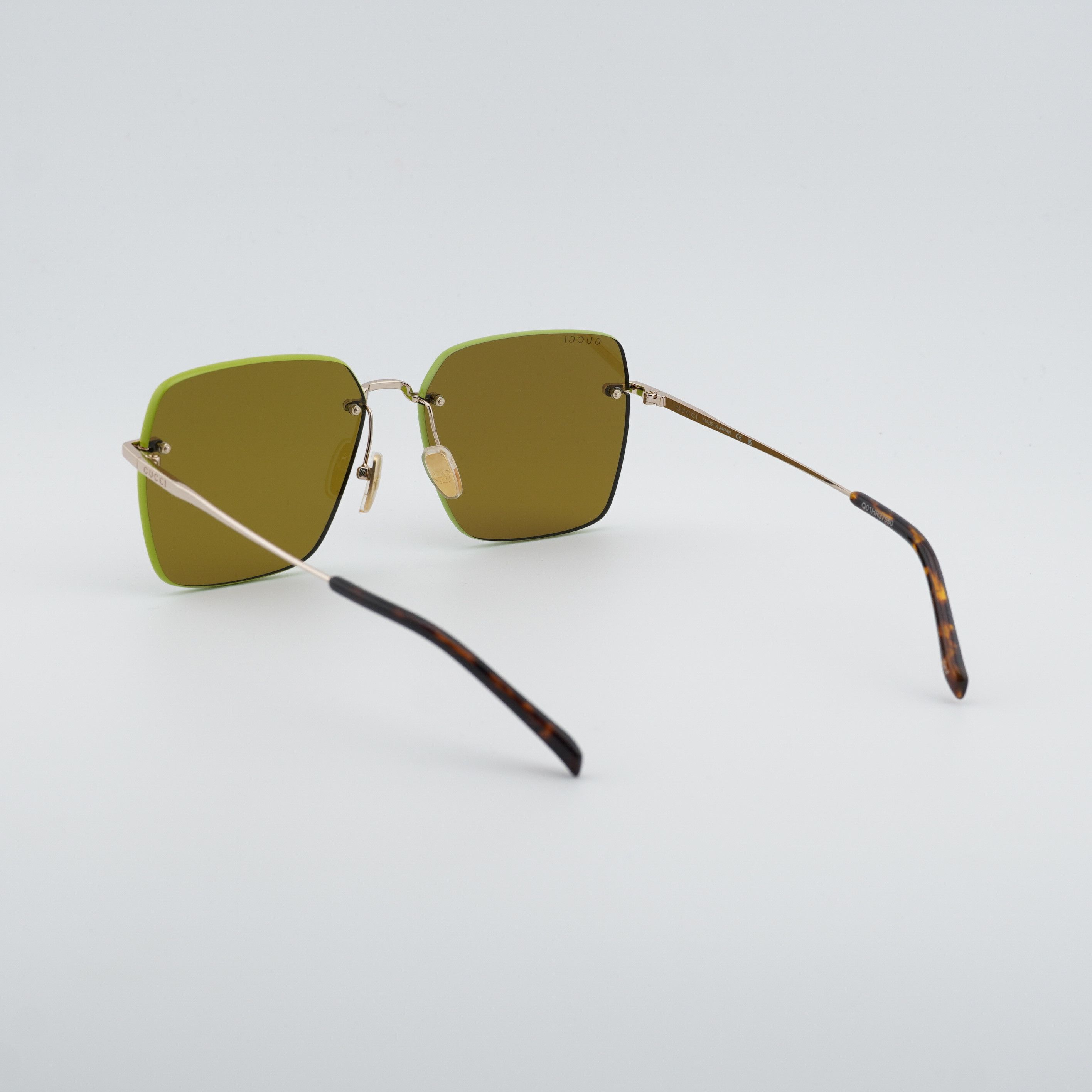 Gucci Gucci GG1955SA 004 Sunglasses Gold/Green Square Frame Size ONE SIZE - 4 Thumbnail