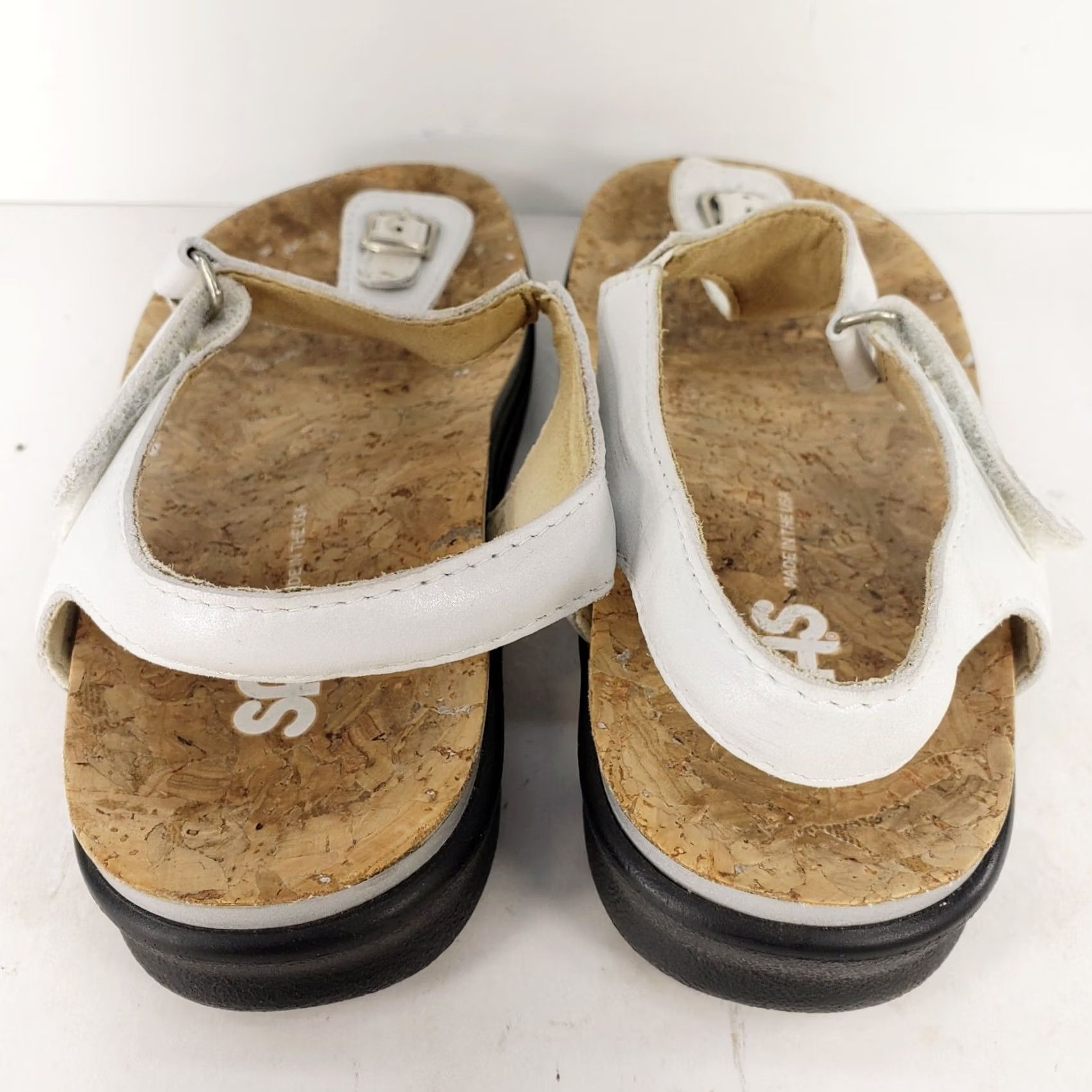 SAS VINTAGE SAS Tripad Sandal Womens 6M White Leather Ankle Strap Toe Post Casual Footwear Size US 6 / IT 36 - 7 Thumbnail