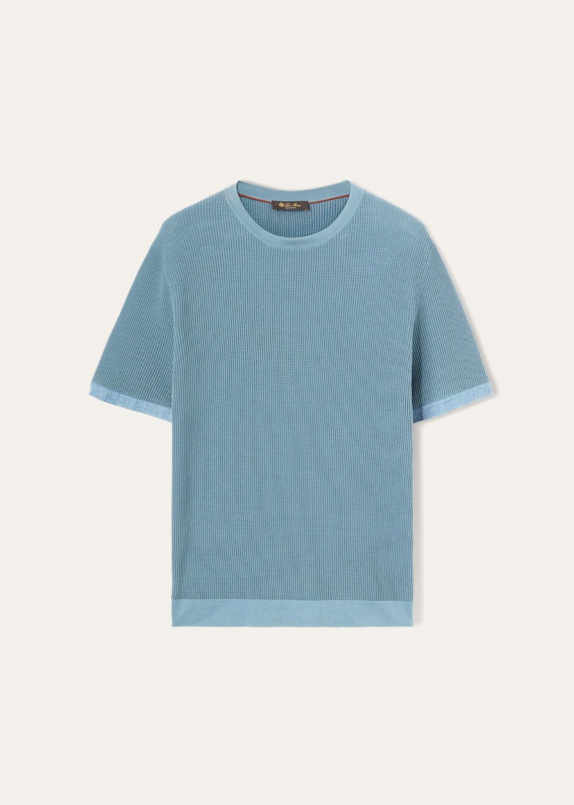Loro Piana o1srvl11e1224 Girocollo Cotton T-Shirt in Blue Size US L / EU 52-54 / 3 - 1 Preview