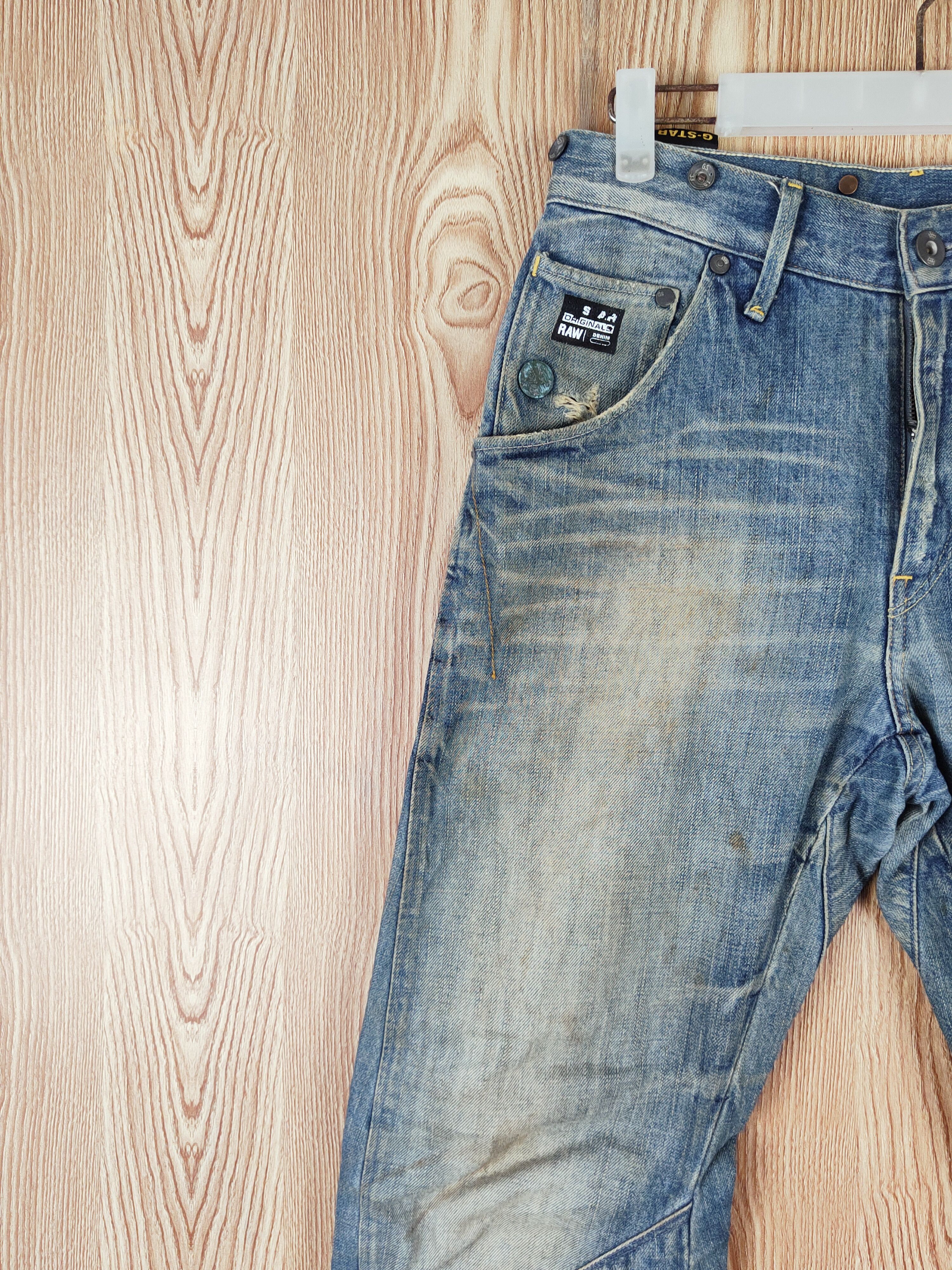 G-Star × Vintage Vintage Gstar Blue Faded Distressed Ripped Jeans Size US 29 - 4 Thumbnail
