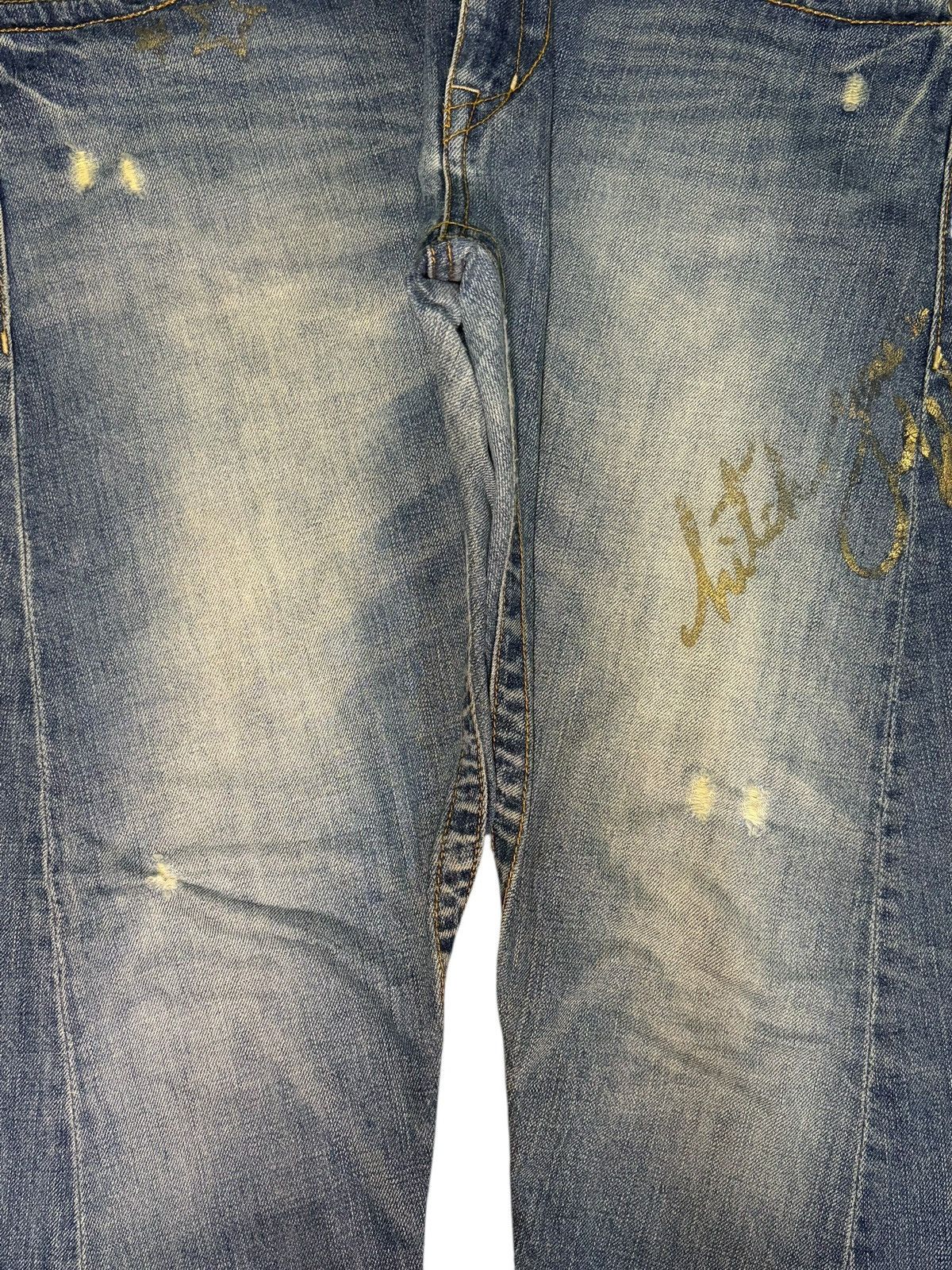 Edwin Vintage Japanese Brand Printed Distressed Jeans Size 33" - 3 Thumbnail