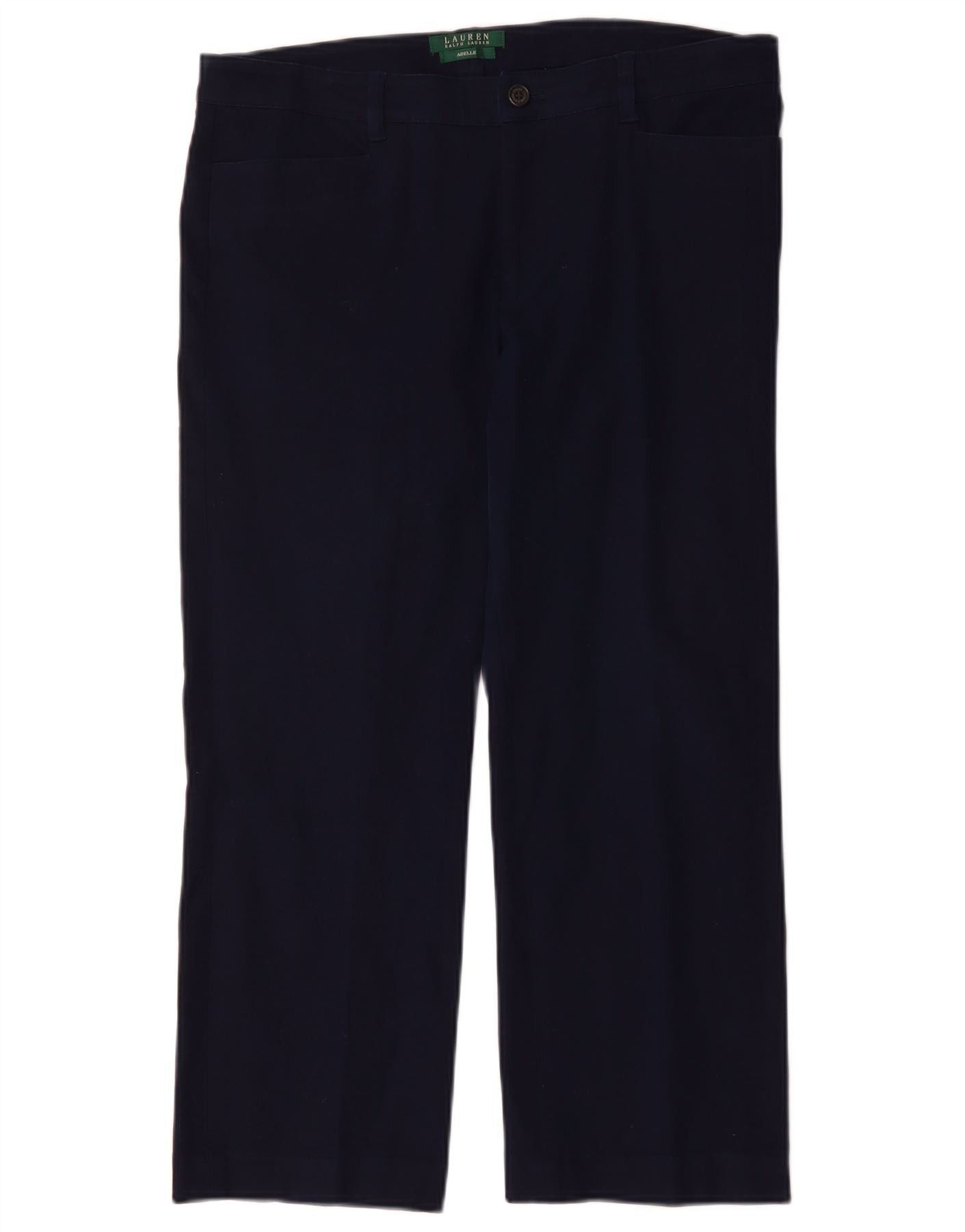 Ralph Lauren Womens Adelle Casual Trousers US 12 Large W36 L26 Navy Blue Size 30" / US 8 / IT 44 - 1 Thumbnail