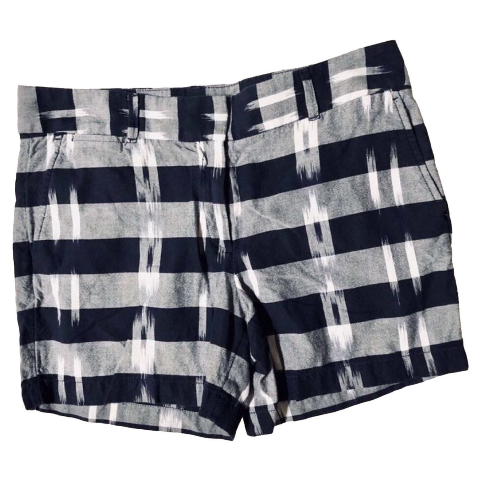 Loft ANN TAYLOR Black White Grey Plaid Checkered Striped Shorts Size 28" / US 6 / IT 42 - 5 Thumbnail