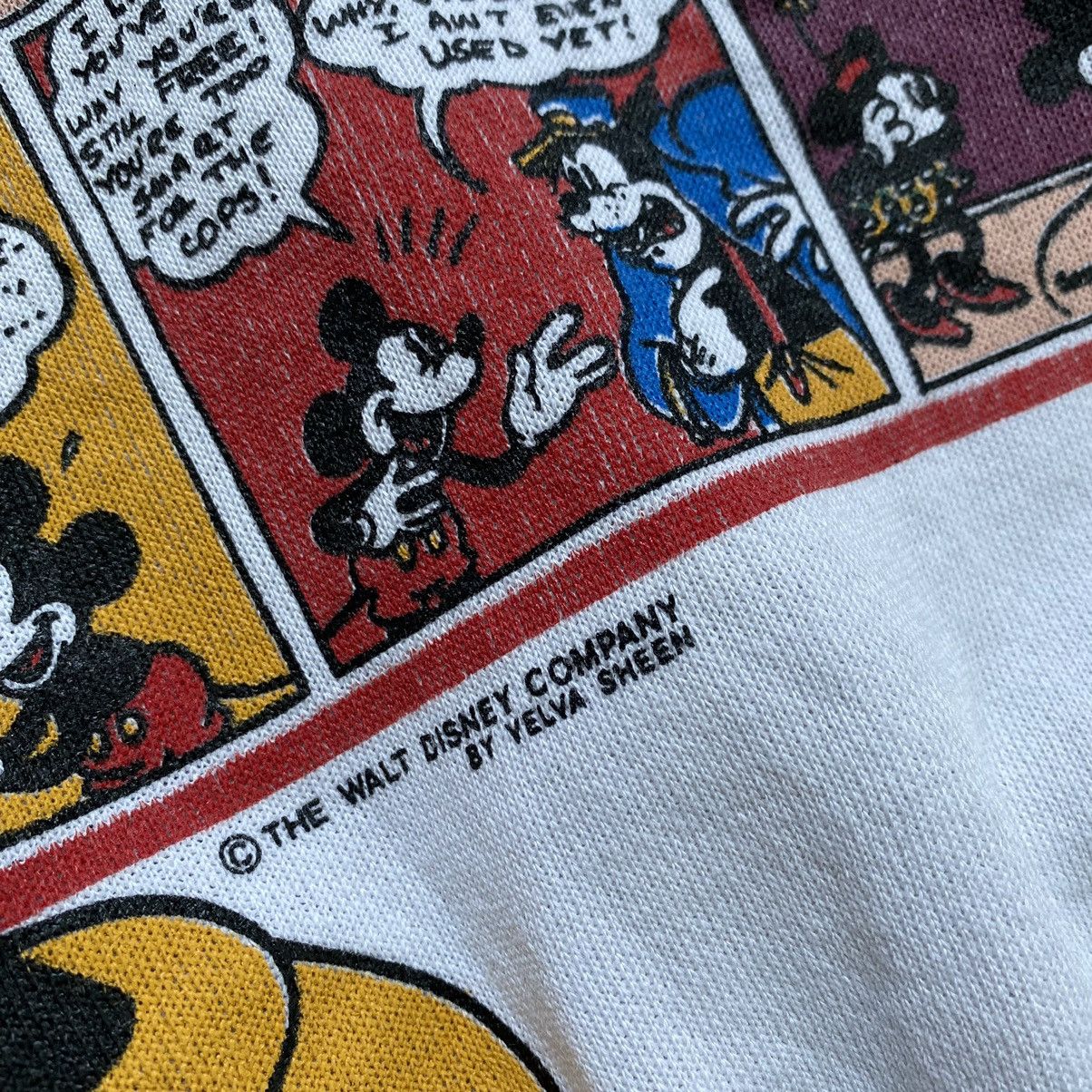 Disney RARE 80s Vintage Mickey Mouse Comics over print Velva Sheen Size L / US 10 / IT 46 - 6 Thumbnail