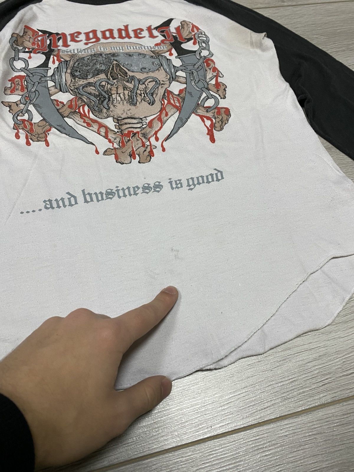 Vintage Megadeth 1984-1986 screen vintage baseball shirt long sleeve Size US M / EU 48-50 / 2 - 7 Thumbnail