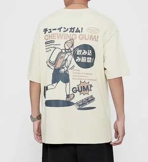 Japanese Brand Japanese Style Beige Printed T-shirt Tee Short Sleeve Size US M / EU 48-50 / 2 - 5 Thumbnail