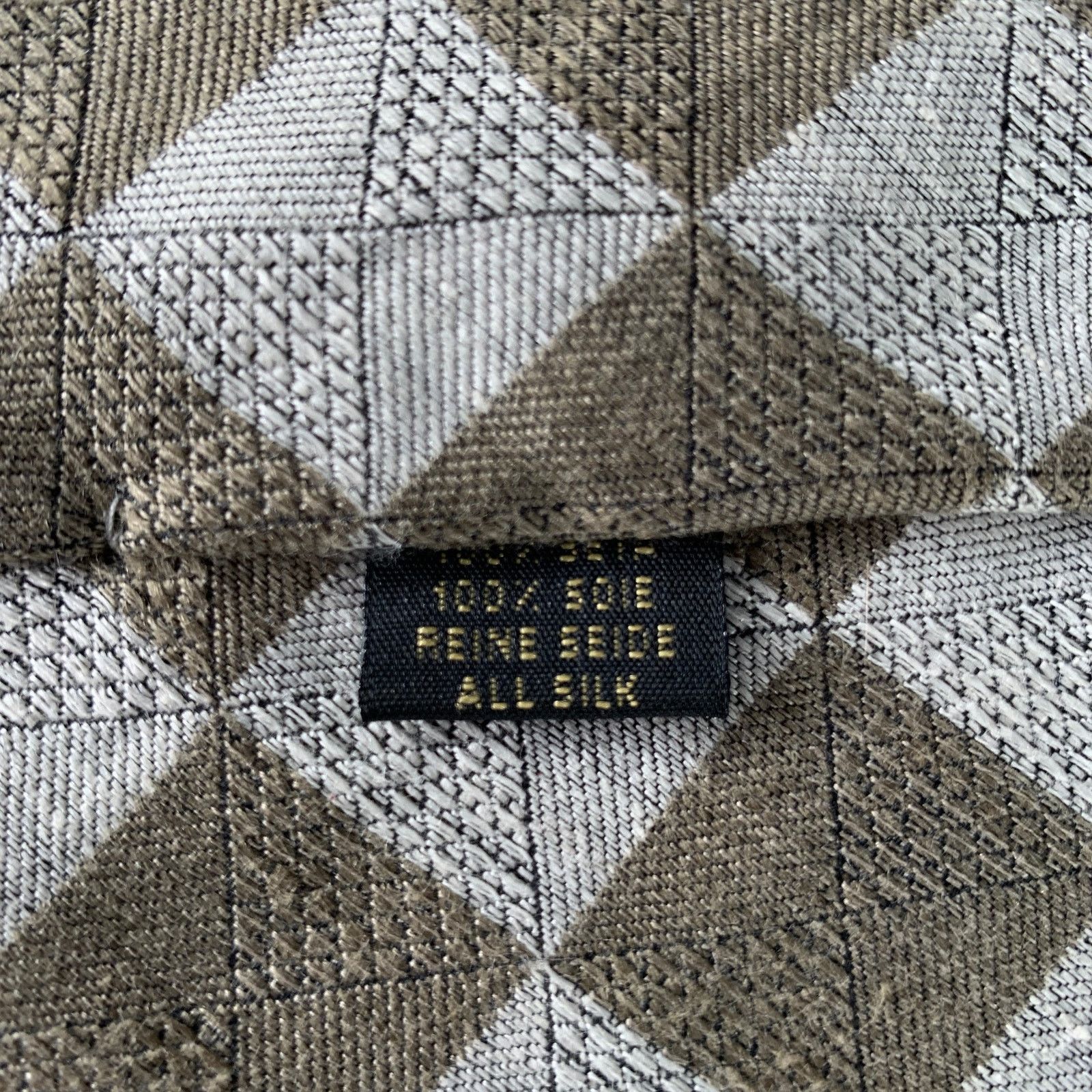 Other ZANZARA Grey Olive Checkered Silk Tie Size ONE SIZE - 5 Thumbnail