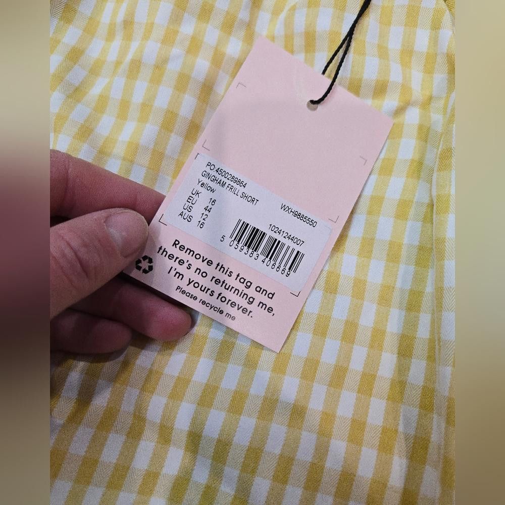 Designer Missguided Gingham Women Shorts Size 34" / US 12 / IT 48 - 5 Thumbnail