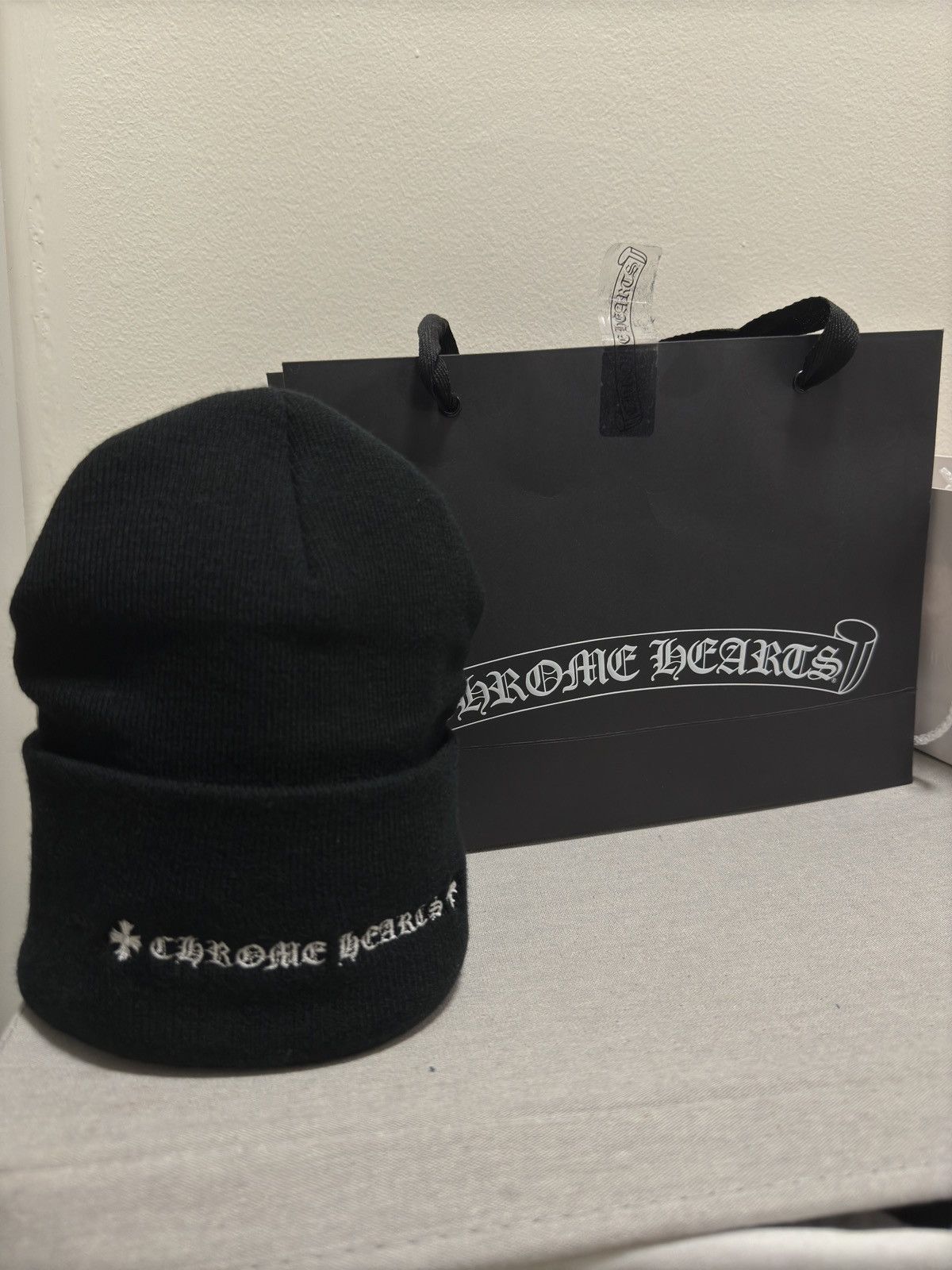 Chrome Hearts Chrome Hearts “Rolling Stones” Leather Patch Beanie Size ONE SIZE - 2 Thumbnail