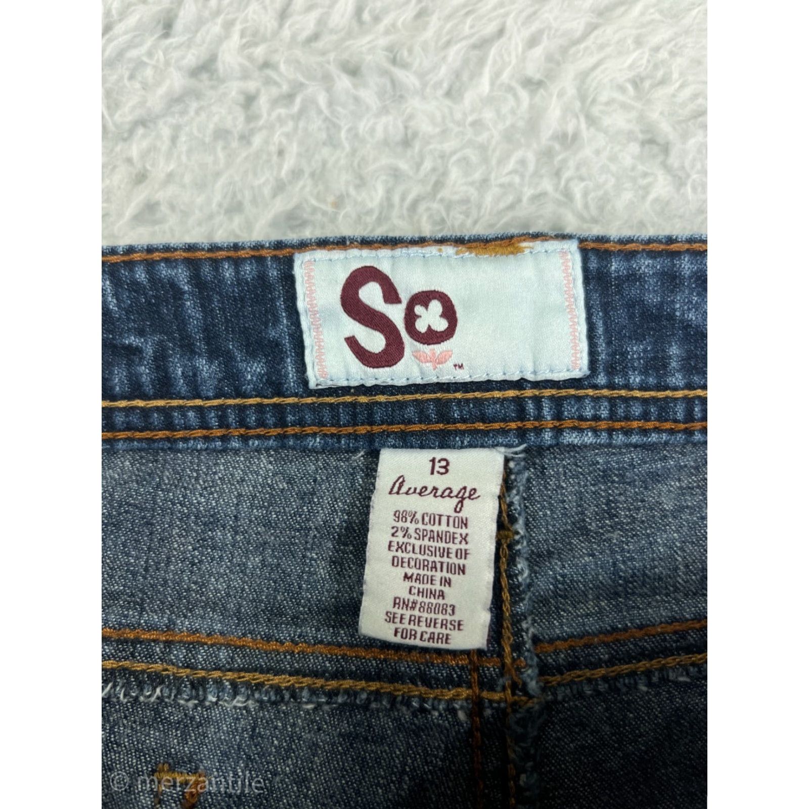Denime SO Brand Women's Flared Jeans Pants Medium Wash Blue Cotton Denim 2010s Retro Relaxed Fit Size 34" / US 12 / IT 48 - 3 Thumbnail