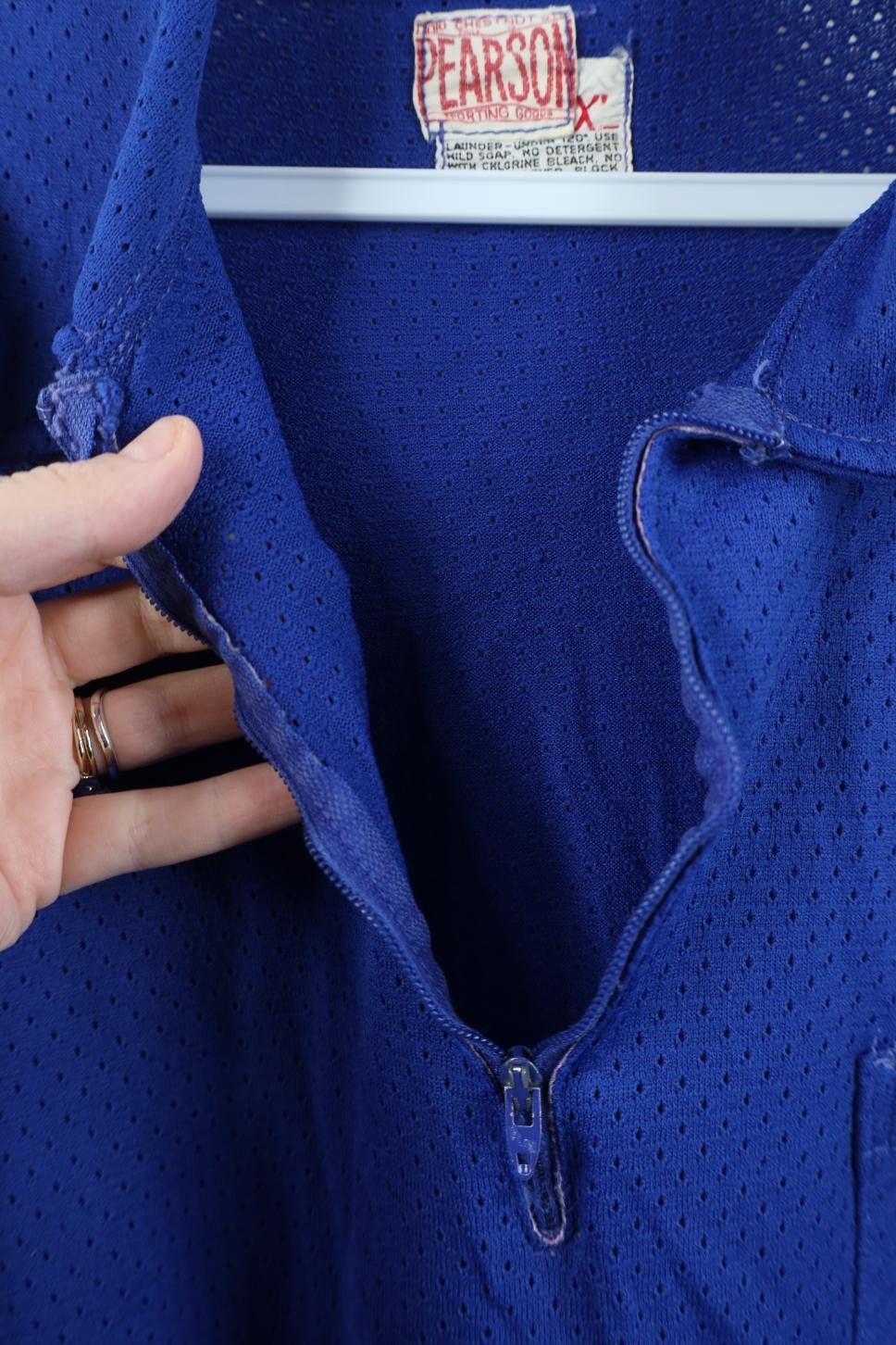 Vintage Vintage 50s Mesh 1/4 Zip Jersey Collared Polo Shirt Blue USA Size US XL / EU 56 / 4 - 6 Thumbnail