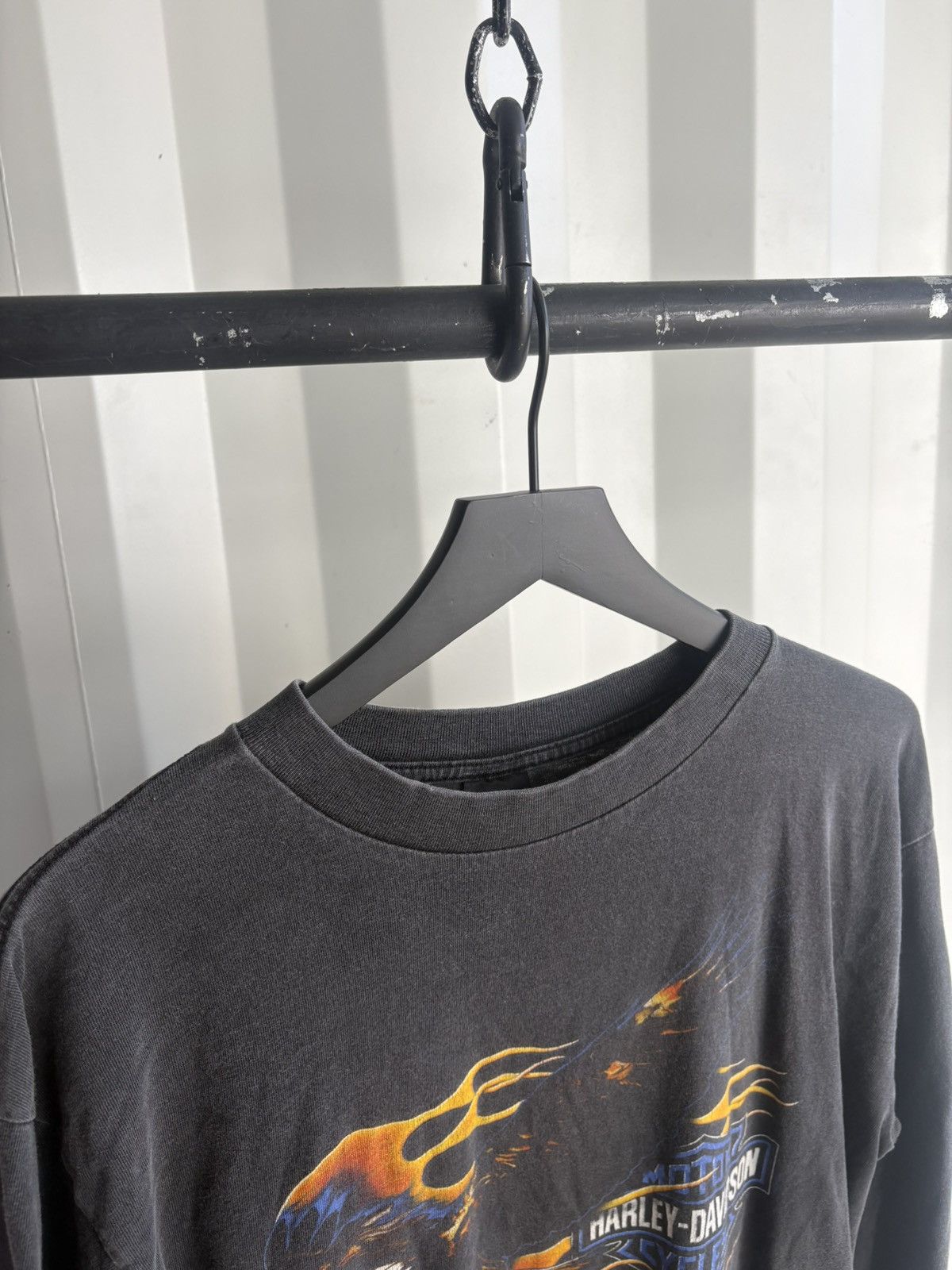 Harley Davidson Vintage Harley Freedom Flame Faded Shirt Band Grunge Size US L / EU 52-54 / 3 - 5 Thumbnail
