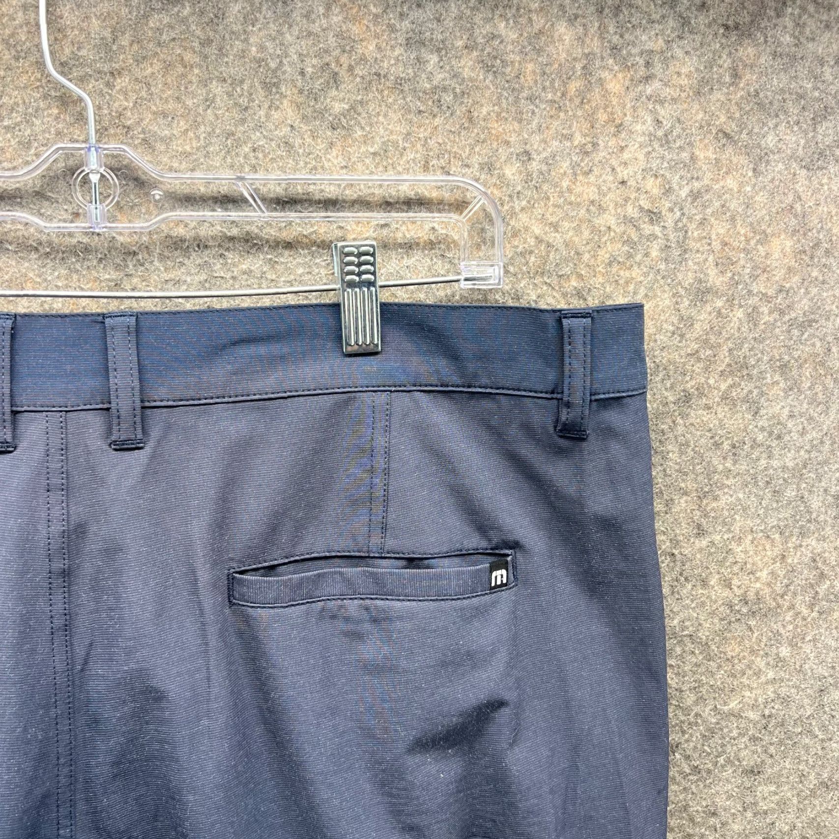 TravisMathew VINTAGE Travis Mathew Shorts Mens 38 Blue Navy Chino Flat Front Two Tone Knit Casual Relaxed Size US 38 / EU 54 - 4 Thumbnail
