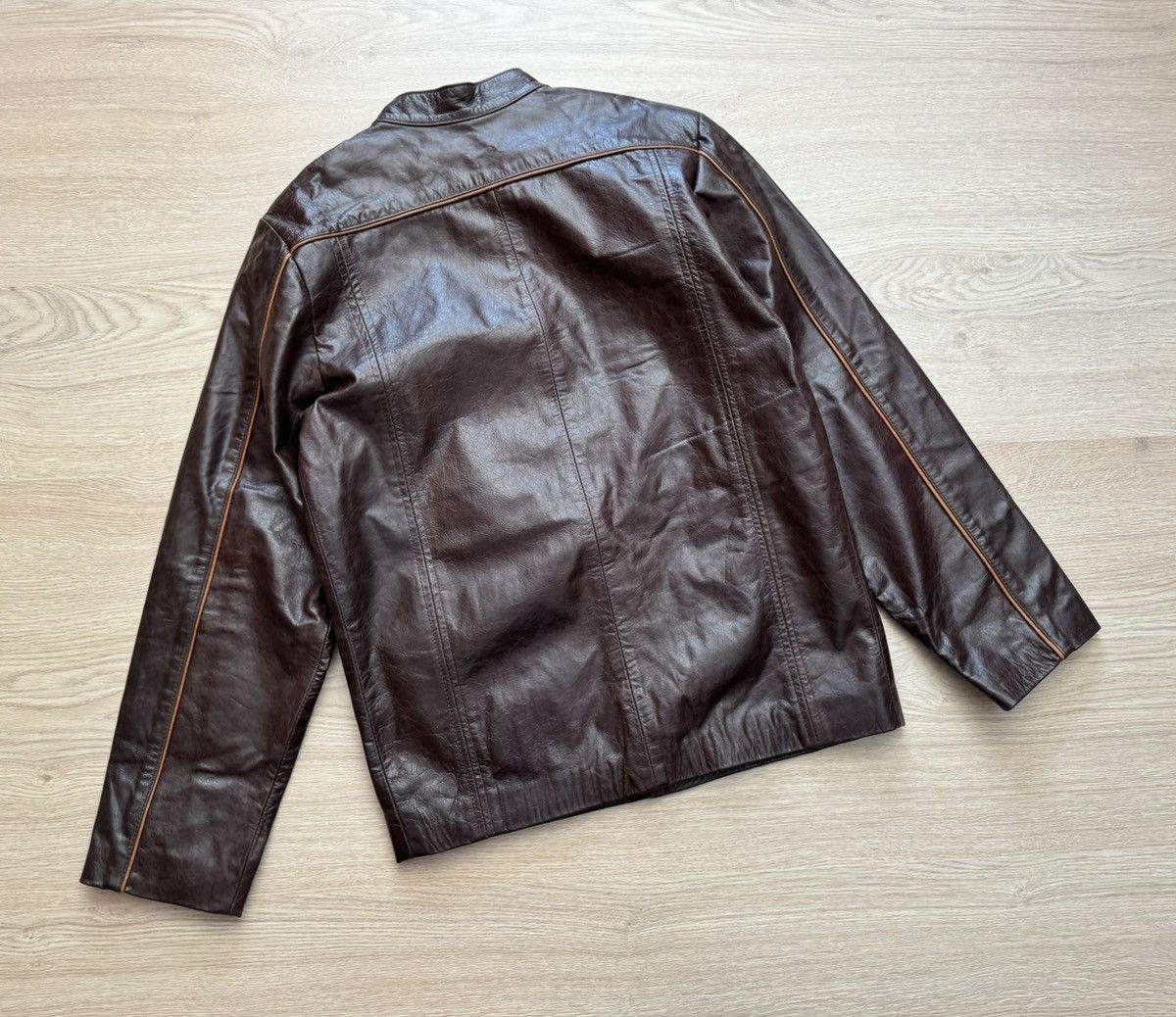 Genuine Leather Vintage Gotti y2k Brown Genuine Leather Moro Racing Jacket Size US M / EU 48-50 / 2 - 5 Thumbnail