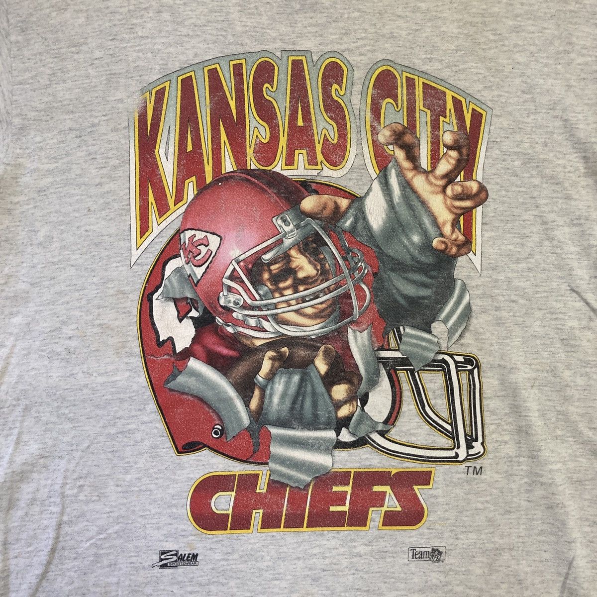 NFL × Salem Sportswear × Vintage Vintage 90s Kansas City Chiefs Football Size US L / EU 52-54 / 3 - 2 Thumbnail