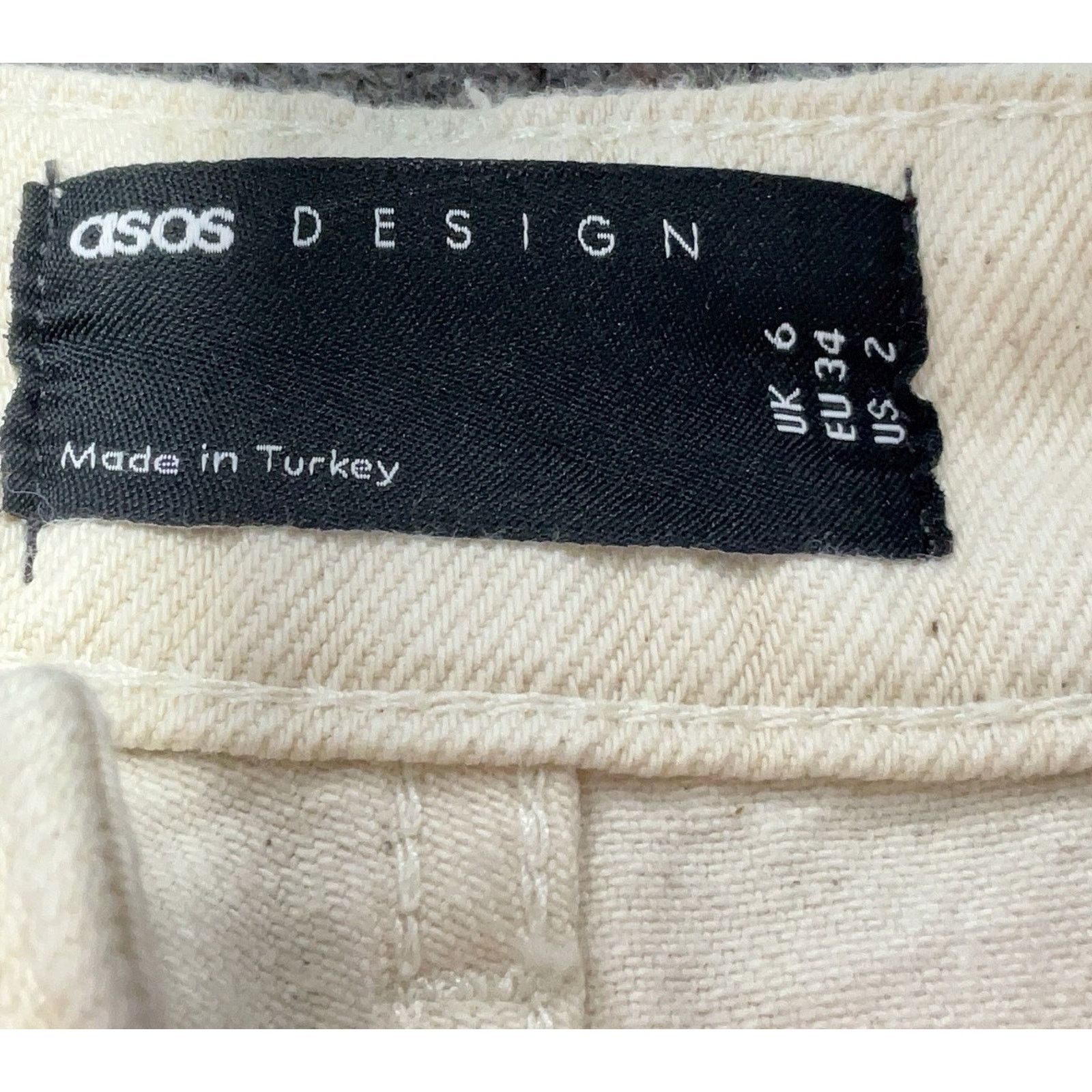 Asos ASOS DESIGN high waisted barrel leg jean Ecru Swirl Design 2 Size 26" / US 2 / IT 38 - 5 Thumbnail