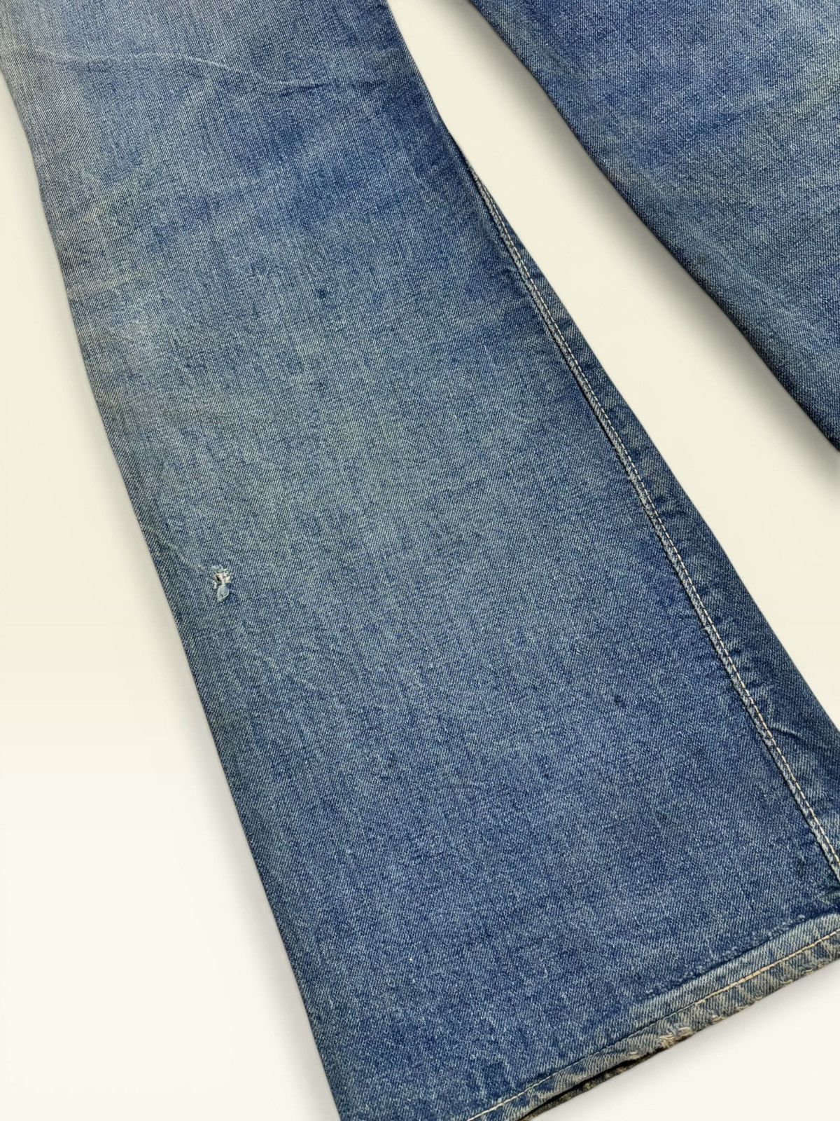 Japanese Brand Vtg 80s Canton Blue Washed Faded Sick Flared Jeans Size US 30 / EU 46 - 7 Thumbnail