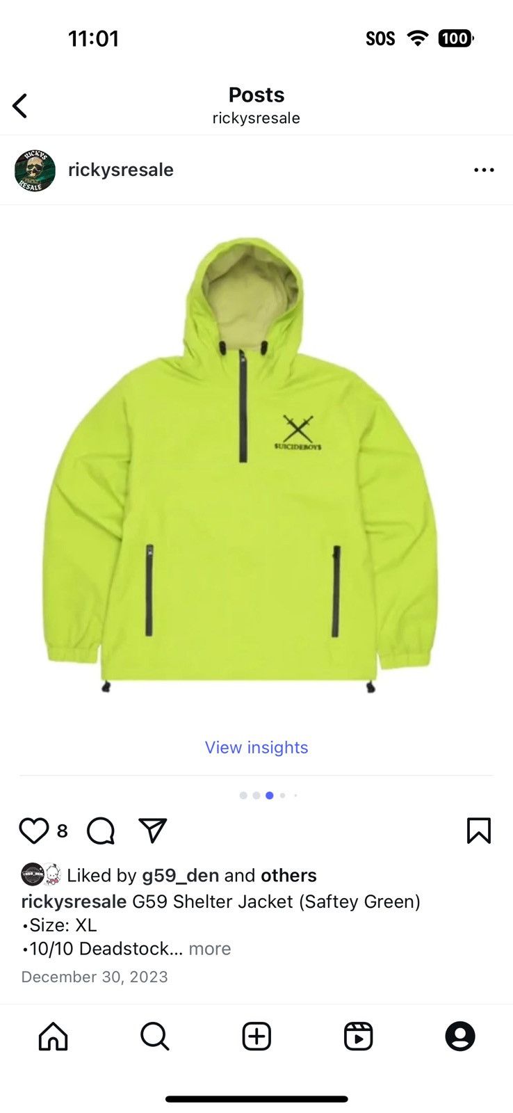 G59 Records G59 SHELTER JACKET (SAFETY GREEN) Size US XL / EU 56 / 4 - 2 Thumbnail