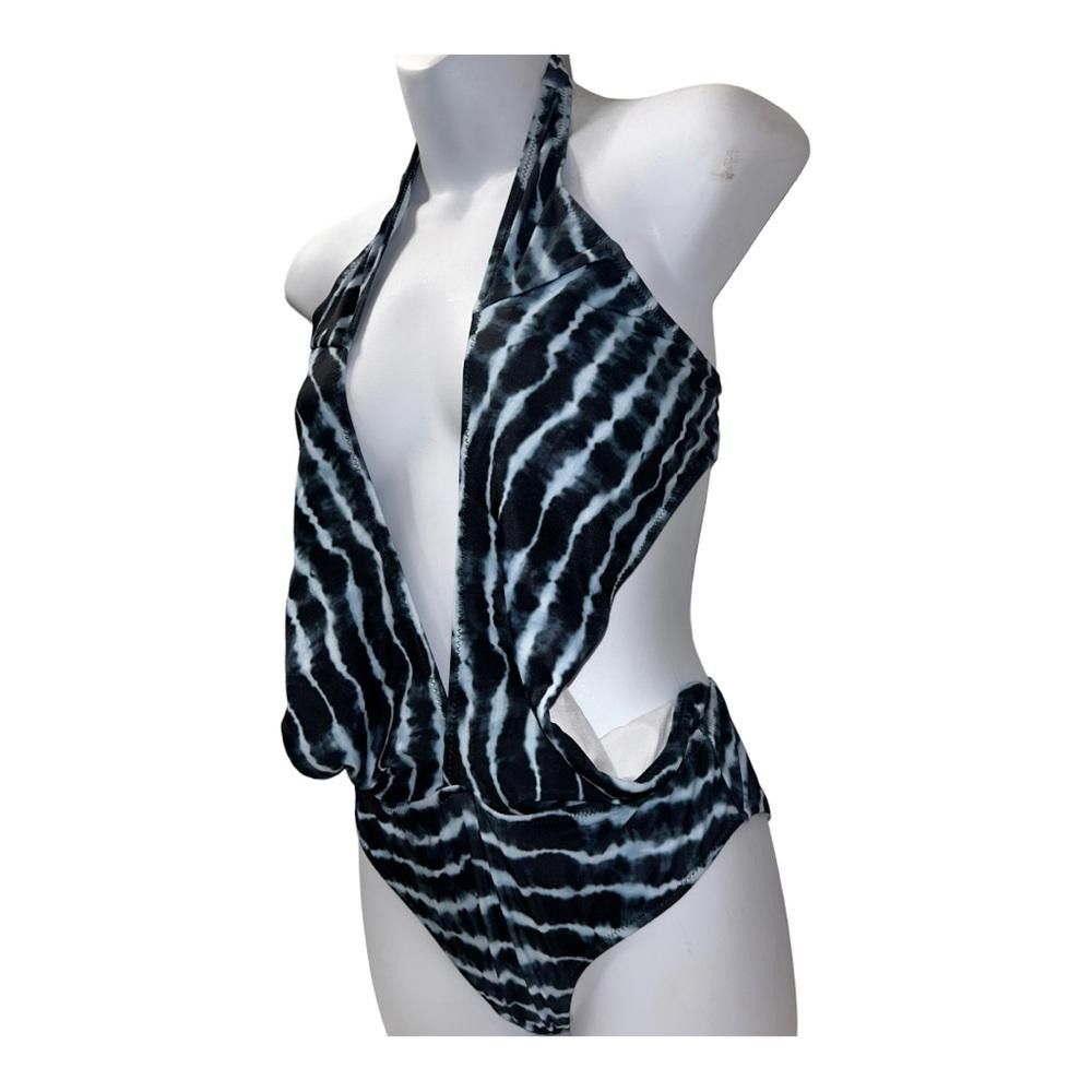Designer NWOT Tie Dyed Low Plunge One Piece Swimsuit Large Size ONE SIZE - 2 Thumbnail