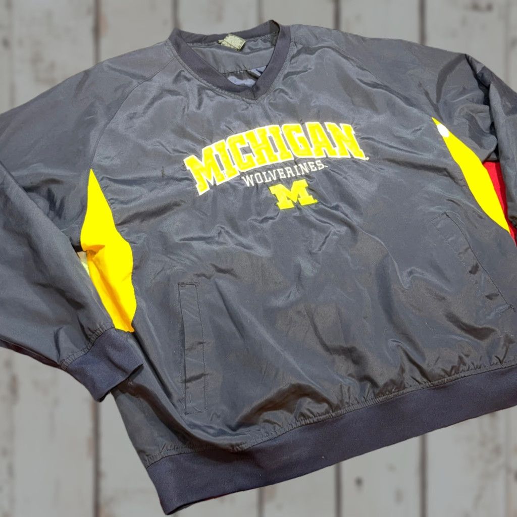 Vintage VINTAGE Michigan Wolverines BLUE YELLOW Windbreaker Jacket XL MEN’S V NECK Pro Edge Wool? Size US XL / EU 56 / 4 - 1 Thumbnail