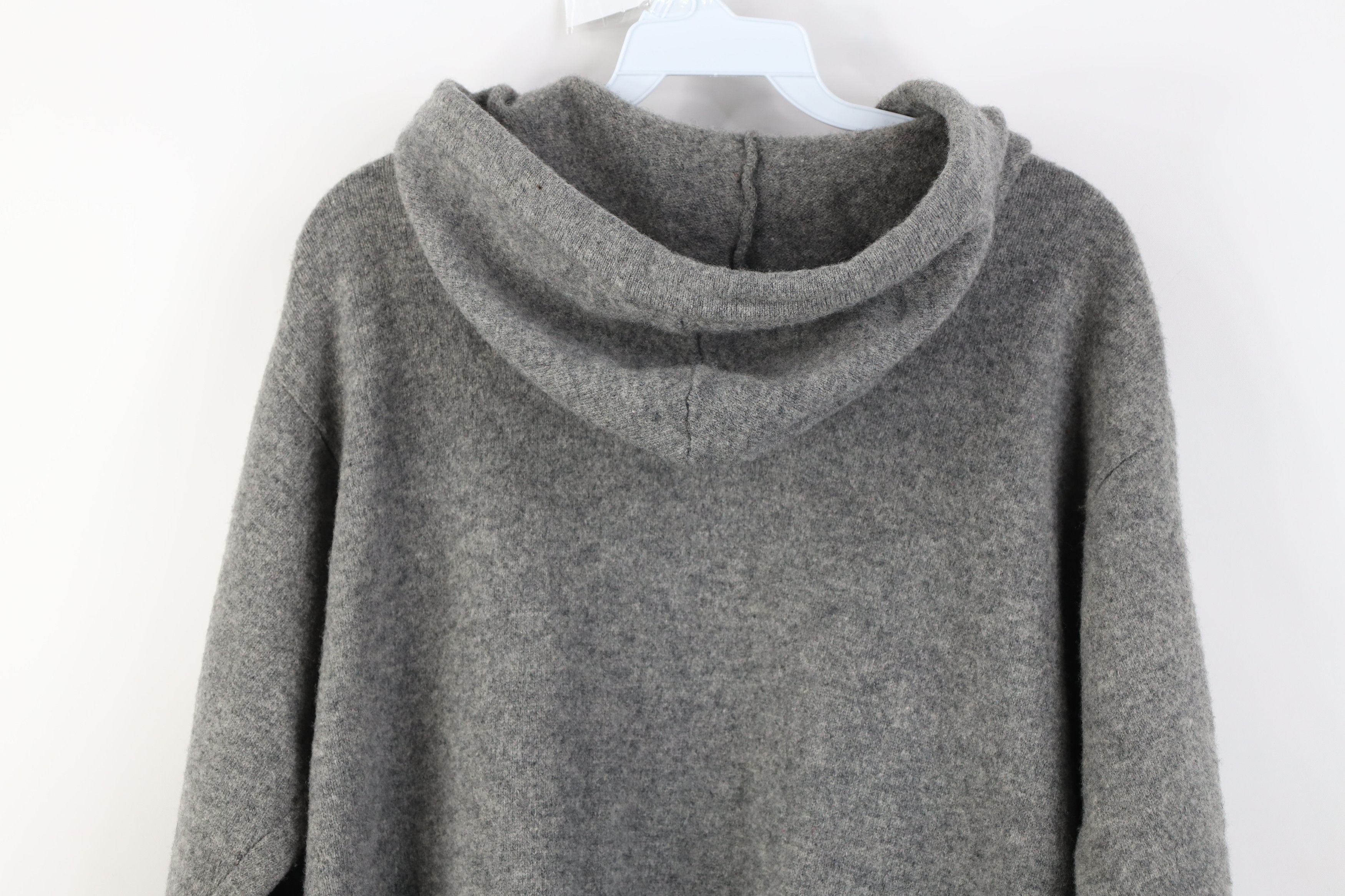 Gap Vintage 90s Gap Lambswool Knit Full Zip Hoodie Sweater Gray Size US L / EU 52-54 / 3 - 11 Thumbnail