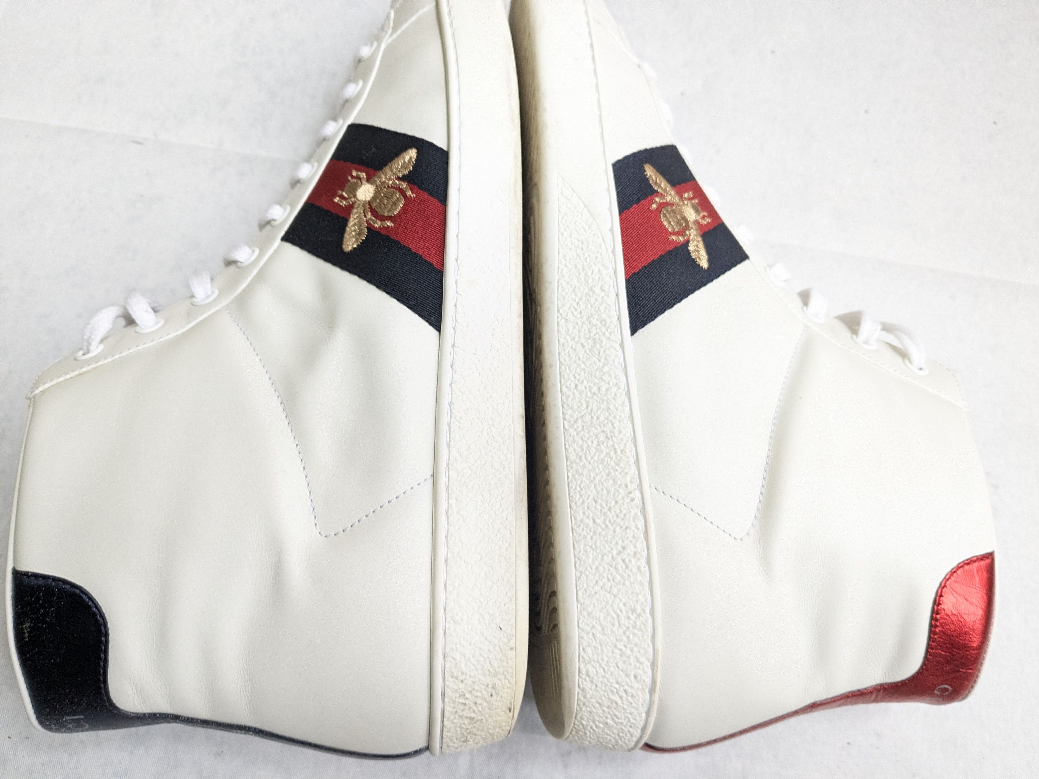 Gucci Gucci Ace Sneakers White 11.5 High Top Leather Size US 11.5 / EU 44-45 - 12 Thumbnail