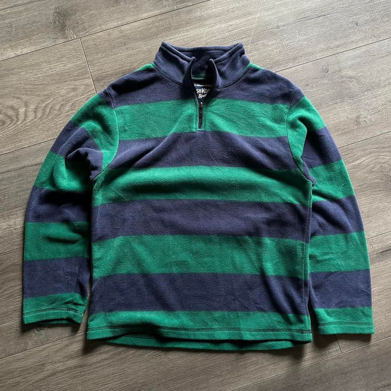 Oshkosh × Vintage Y2K 2000s Green Striped Osh Kosh BGosh Quarterzip Pullover Size US XS / EU 42 / 0 - 1 Thumbnail