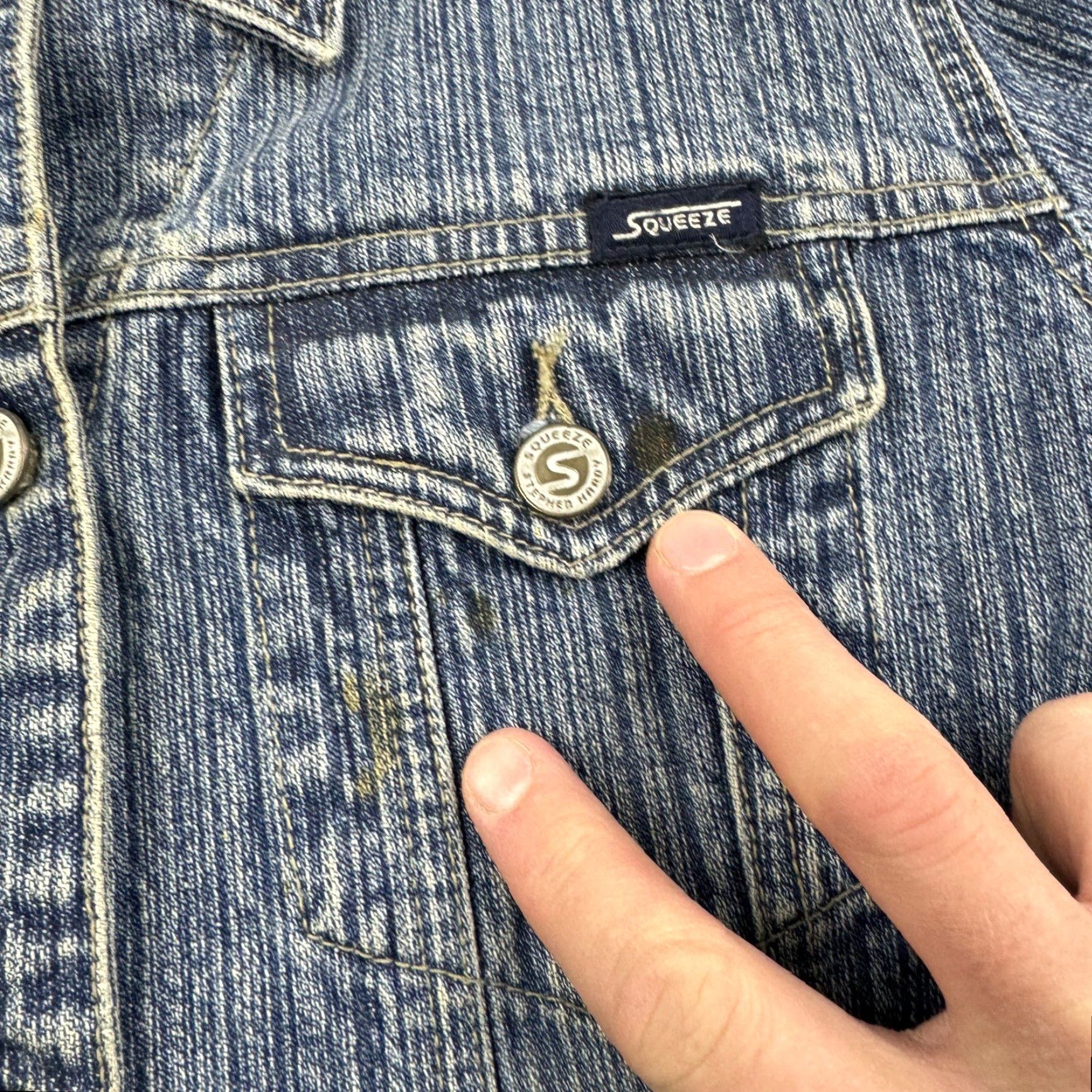 Vintage VINTAGE Stephen Hardy Squeeze Denim Jacket Womens Medium Blue Y2K Grunge 2000s Size M / US 6-8 / IT 42-44 - 3 Thumbnail