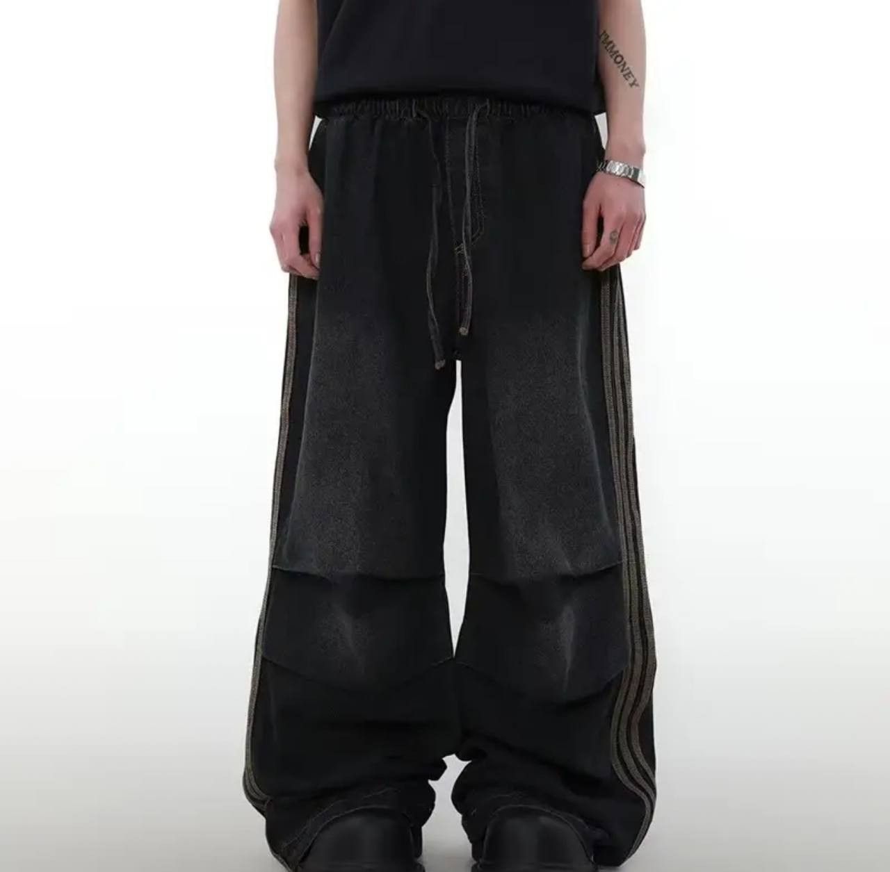 Japanese Brand × Vintage wide baggy pants with elastic waist Size US 34 / EU 50 - 1 Thumbnail