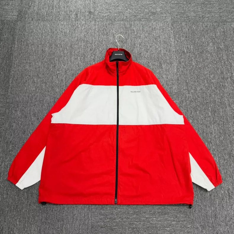 Balenciaga Balenciaga Red White Windbreaker Jacket Size US L / EU 52-54 / 3 - 1 Thumbnail