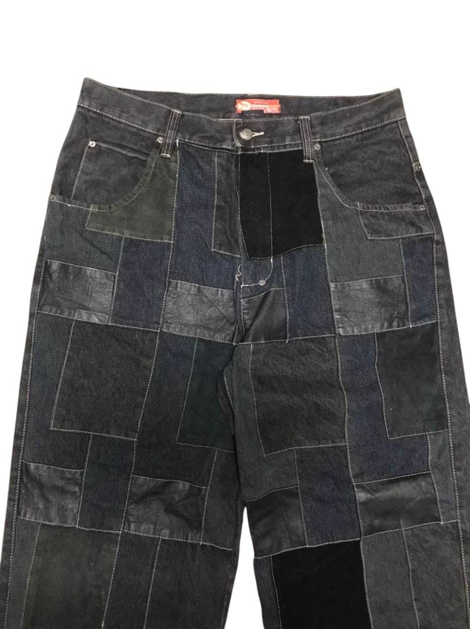 Japanese Brand RARE🔥🔥 Mallgoth Davoucci Patchwork Skate Baggy Jeans Size US 38 / EU 54 - 2 Thumbnail