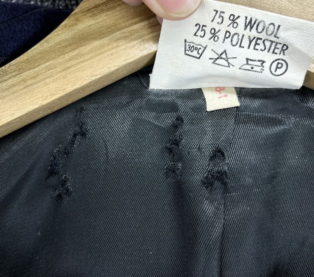 Vintage Vintage 80s GMBH Germany Navy Wool Double Breasted Jacket Size US S / EU 44-46 / 1 - 9 Thumbnail