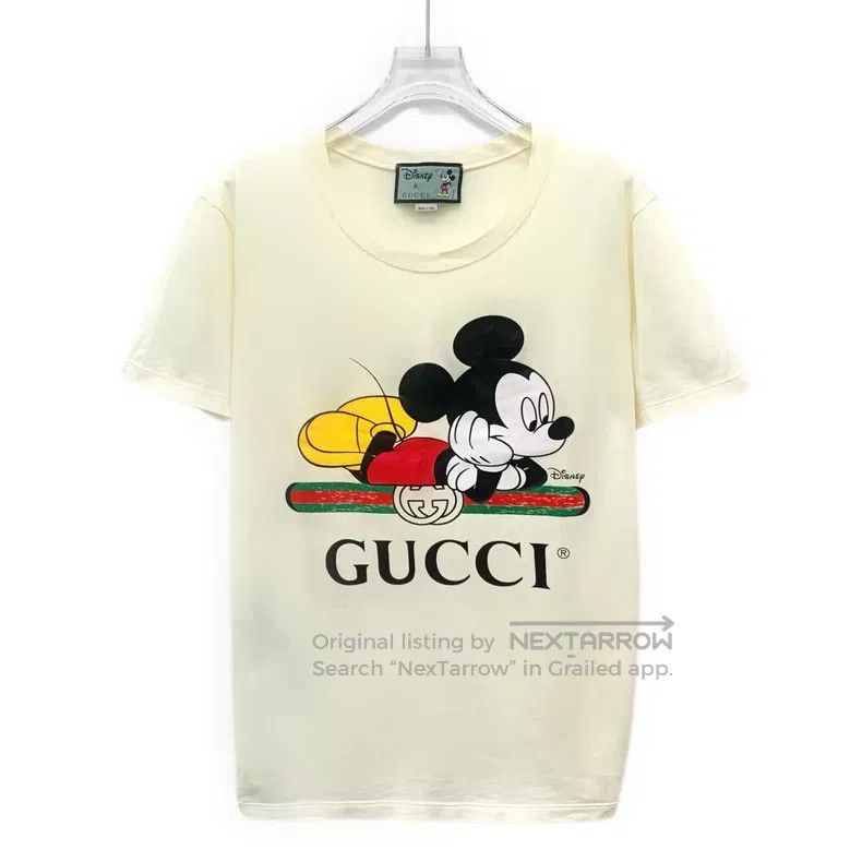 Gucci Gucci 20-year limited beige Mickey print cotton short-slee Size XXS / US 00 / IT 34 - 1 Thumbnail