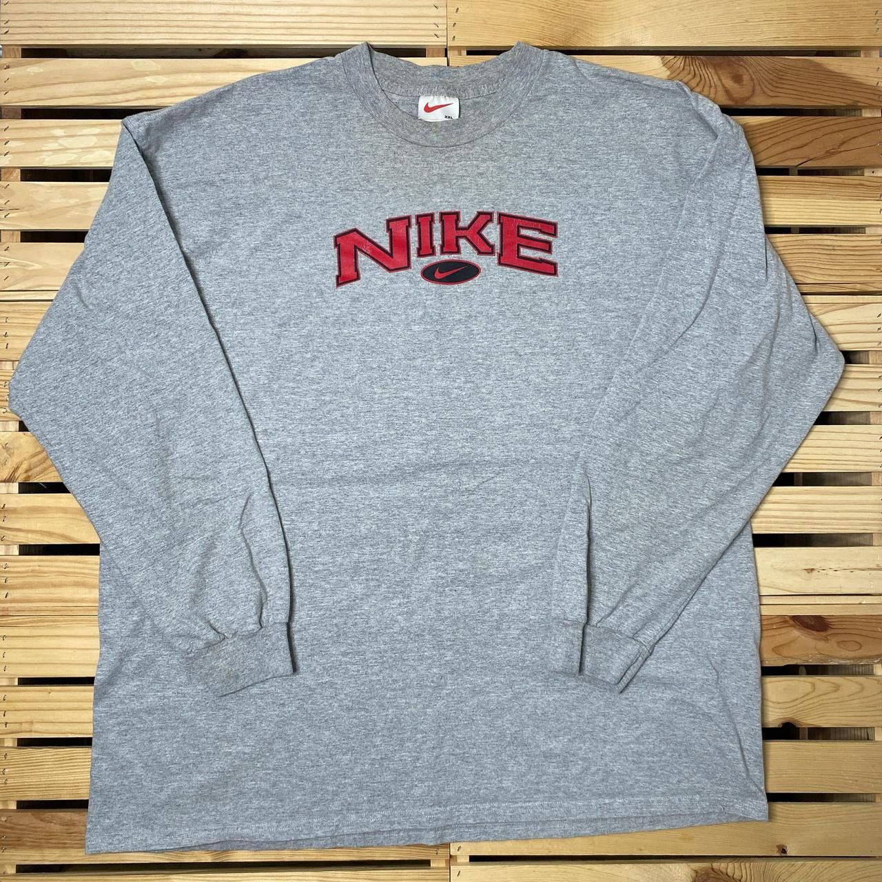 Nike Vintage Nike Center Check Gray Tee Size 2XL Size US XXL / EU 58 / 5 - 1 Thumbnail