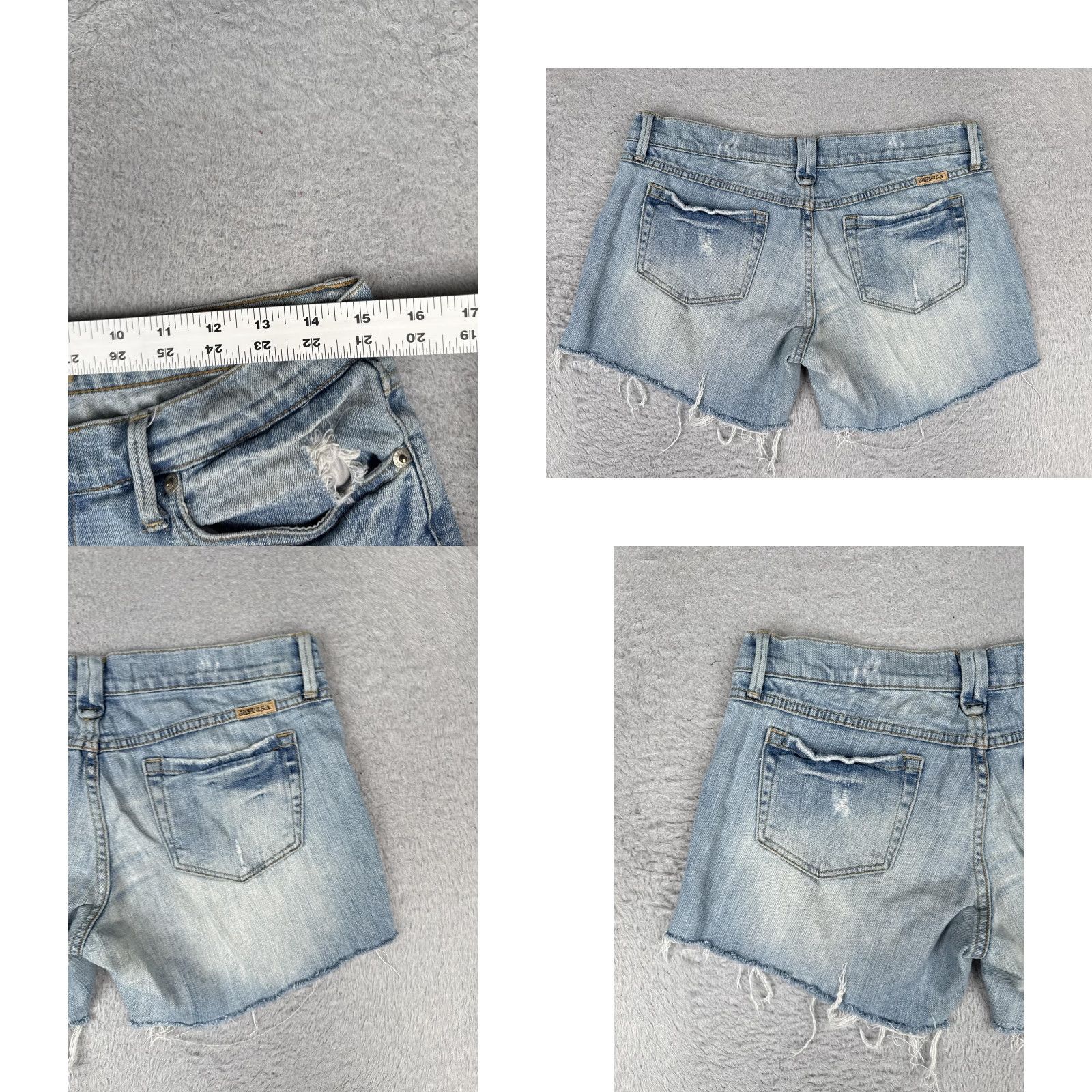 Denime JUST U.S.A. Shorts Juniors 9 Blue Denim Cutoff Distressed Frayed Hem Stretch 29x5 Womens Short Size 30" / US 8 / IT 44 - 9 Thumbnail