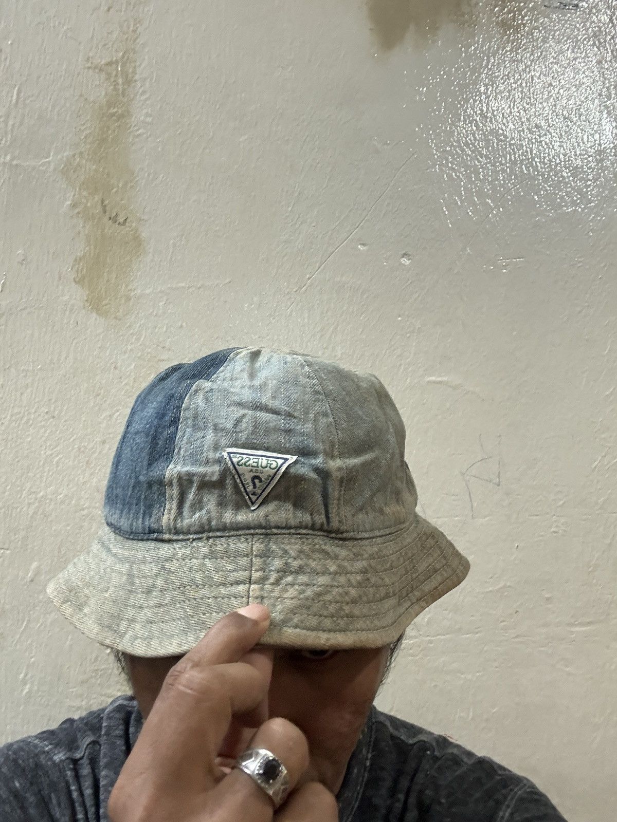 Guess × Vintage VINTAGE GUESS PATCHWORKS DENIM HAT Size ONE SIZE - 1 Thumbnail