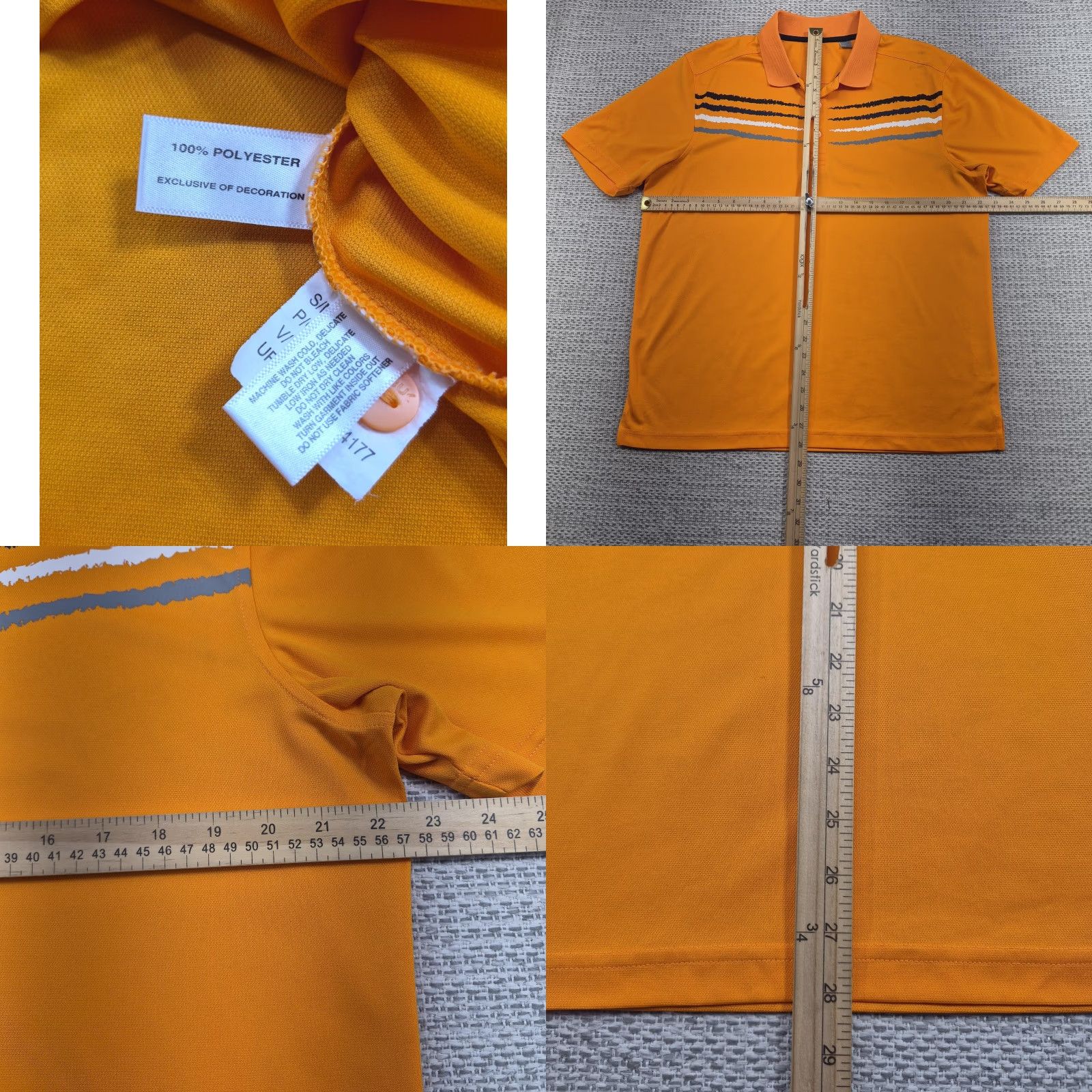 Vintage CBUK Golf Polo Shirt Mens L Orange Stripe Short Sleeve Knit Performance Size US L / EU 52-54 / 3 - 8 Thumbnail