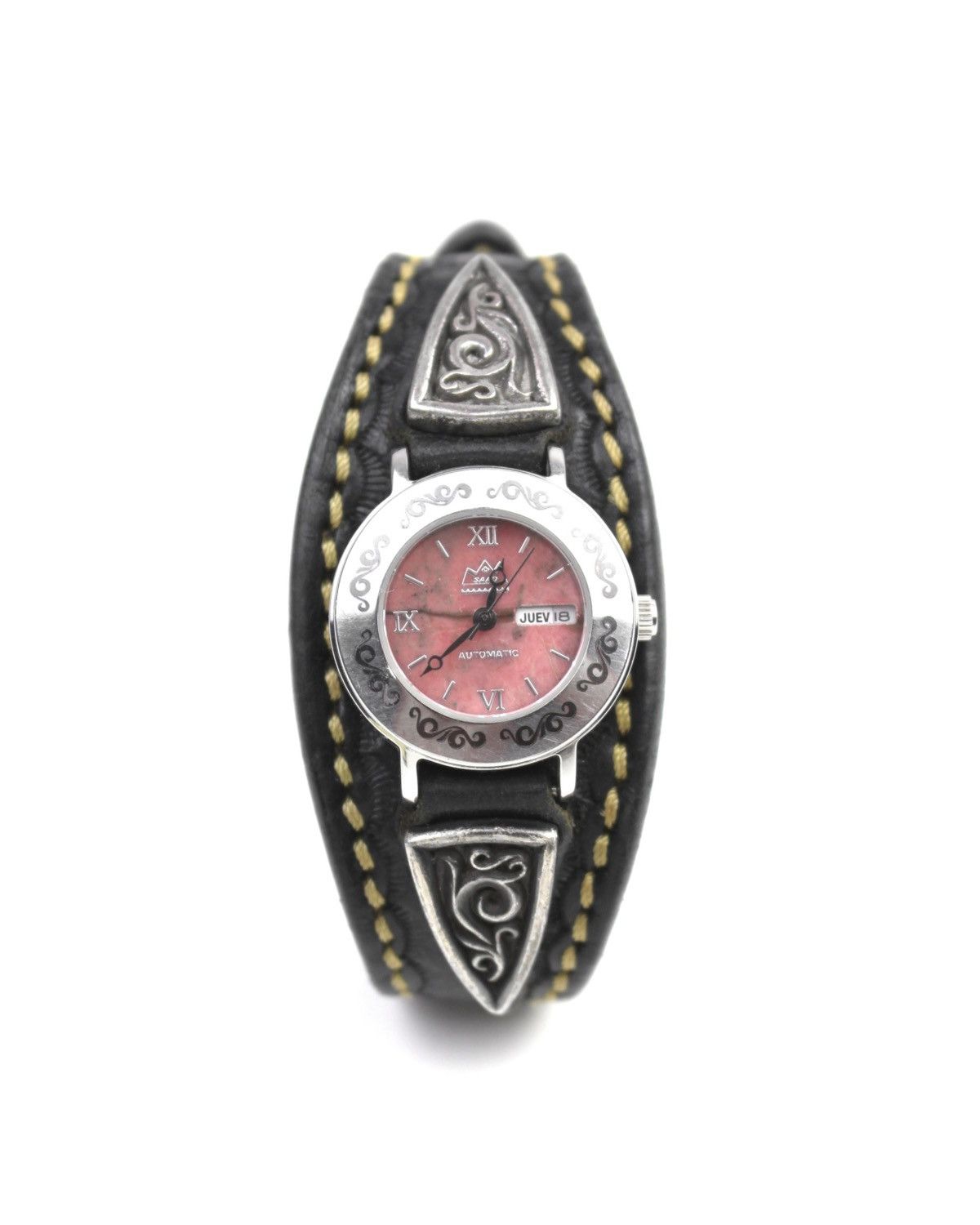 Vintage SS2015 SAAD AUTOMATIC HANDCRAFTED LEATHER & SILVER WATCH Size ONE SIZE - 1 Thumbnail