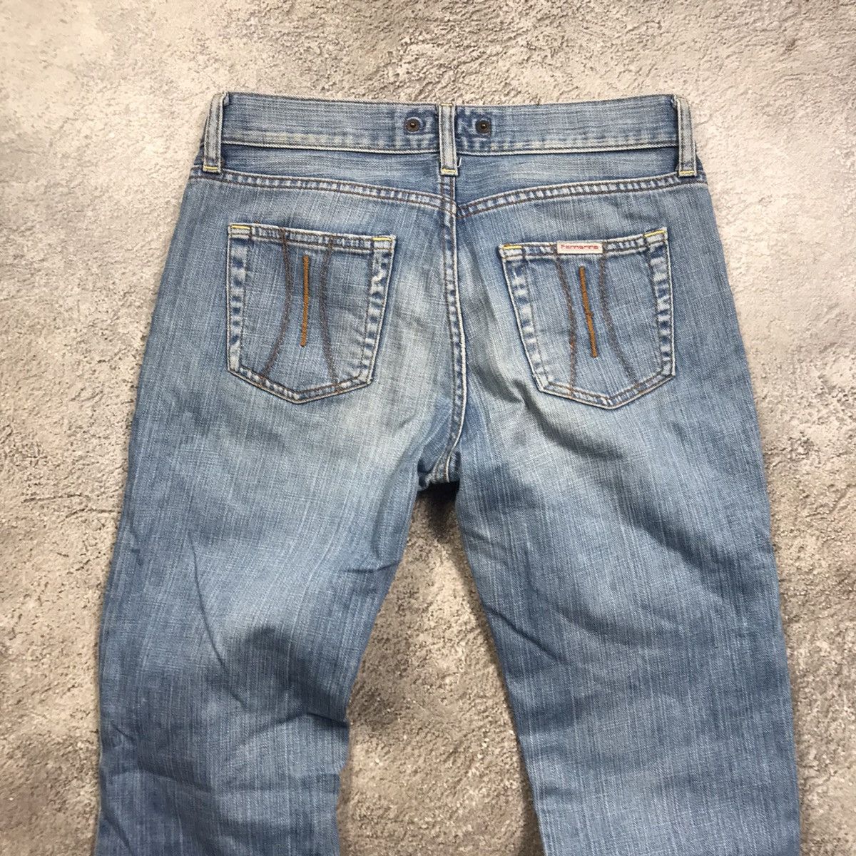 Vintage Vintage Y2K Distressed Flared Denim Jeans Baggy Fit Logo 29 Size 29" - 6 Thumbnail