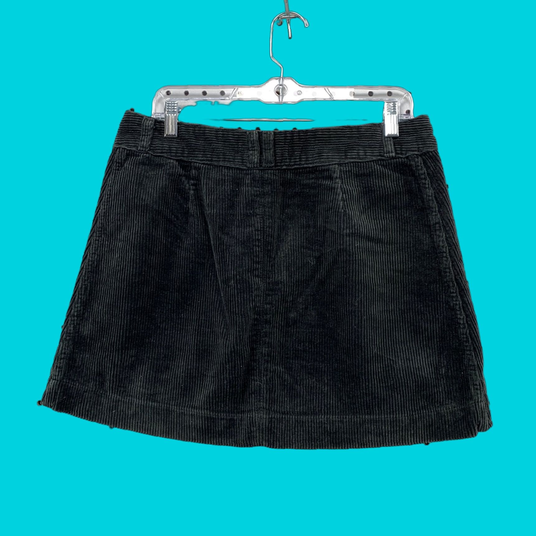Abercrombie & Fitch Abercrombie & Fitch Corduroy A-Line Skirt Womens 10 Black 100% Cotton 32x16 Shrt Casual Women Size 32" / US 10 / IT 46 - 1 Thumbnail