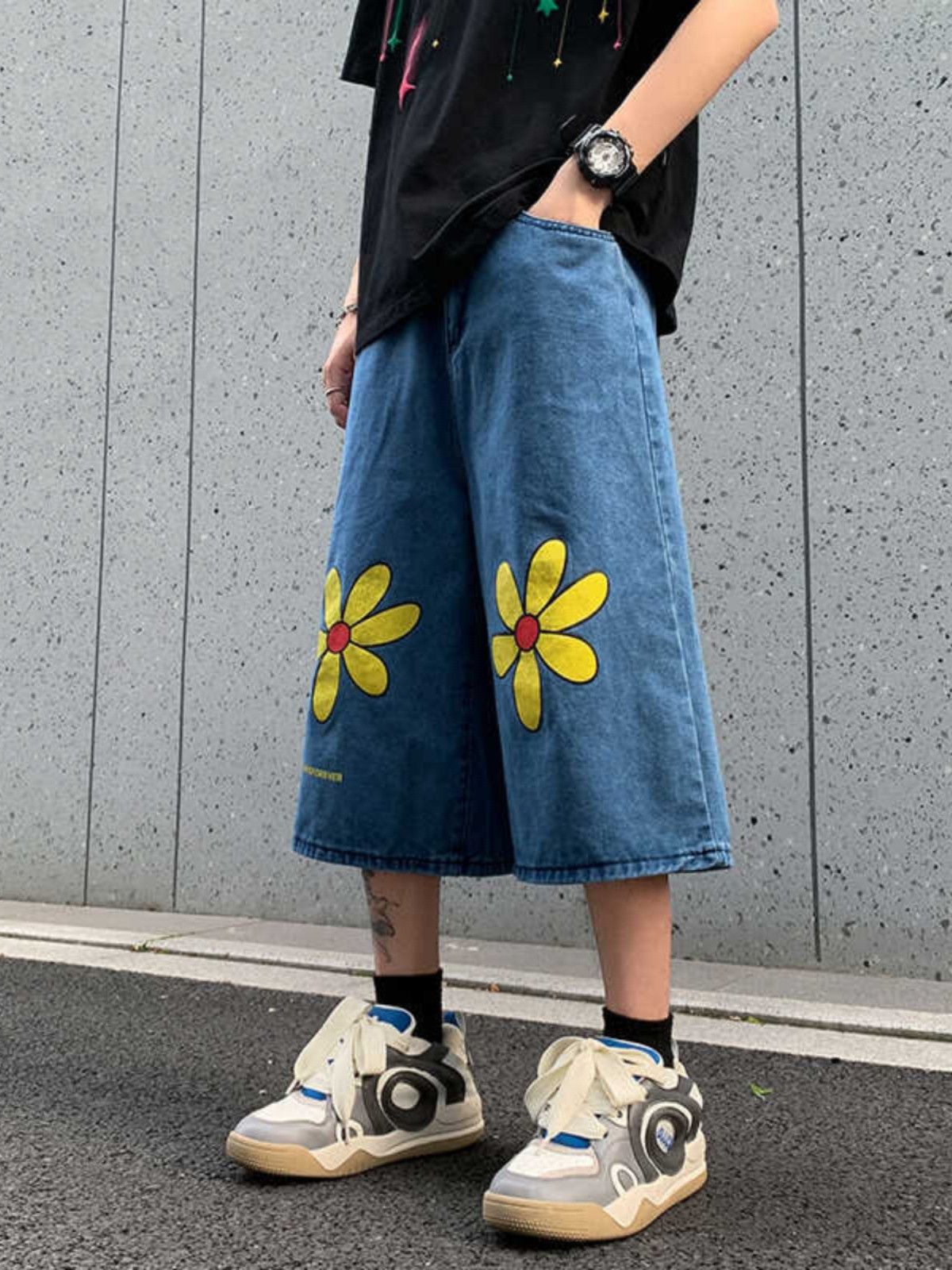 Japanese Brand × Jean Retro floral embroidered denim shorts Size US 32 / EU 48 - 2 Thumbnail