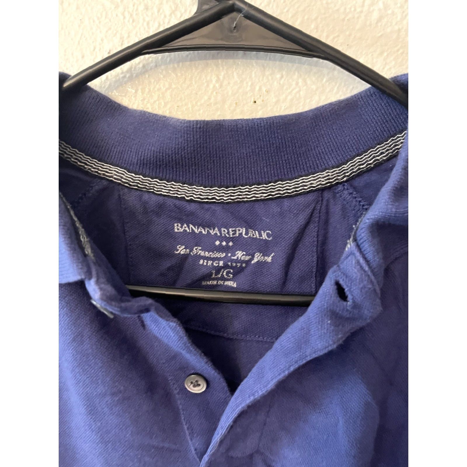Banana Republic Banana Republic Polo Shirt Men Pique Slim Cotton Blue Size L Size US L / EU 52-54 / 3 - 3 Thumbnail