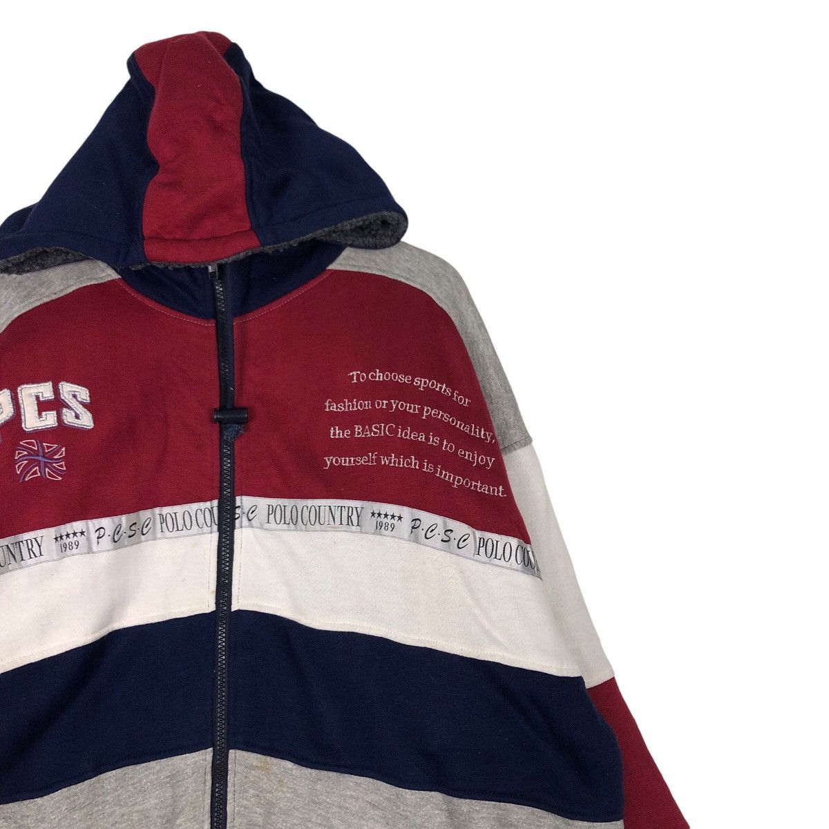 Japanese Brand Vtg Polo Country Zipper Jacket Big Logo Spell Multi Colour Size US L / EU 52-54 / 3 - 7 Thumbnail