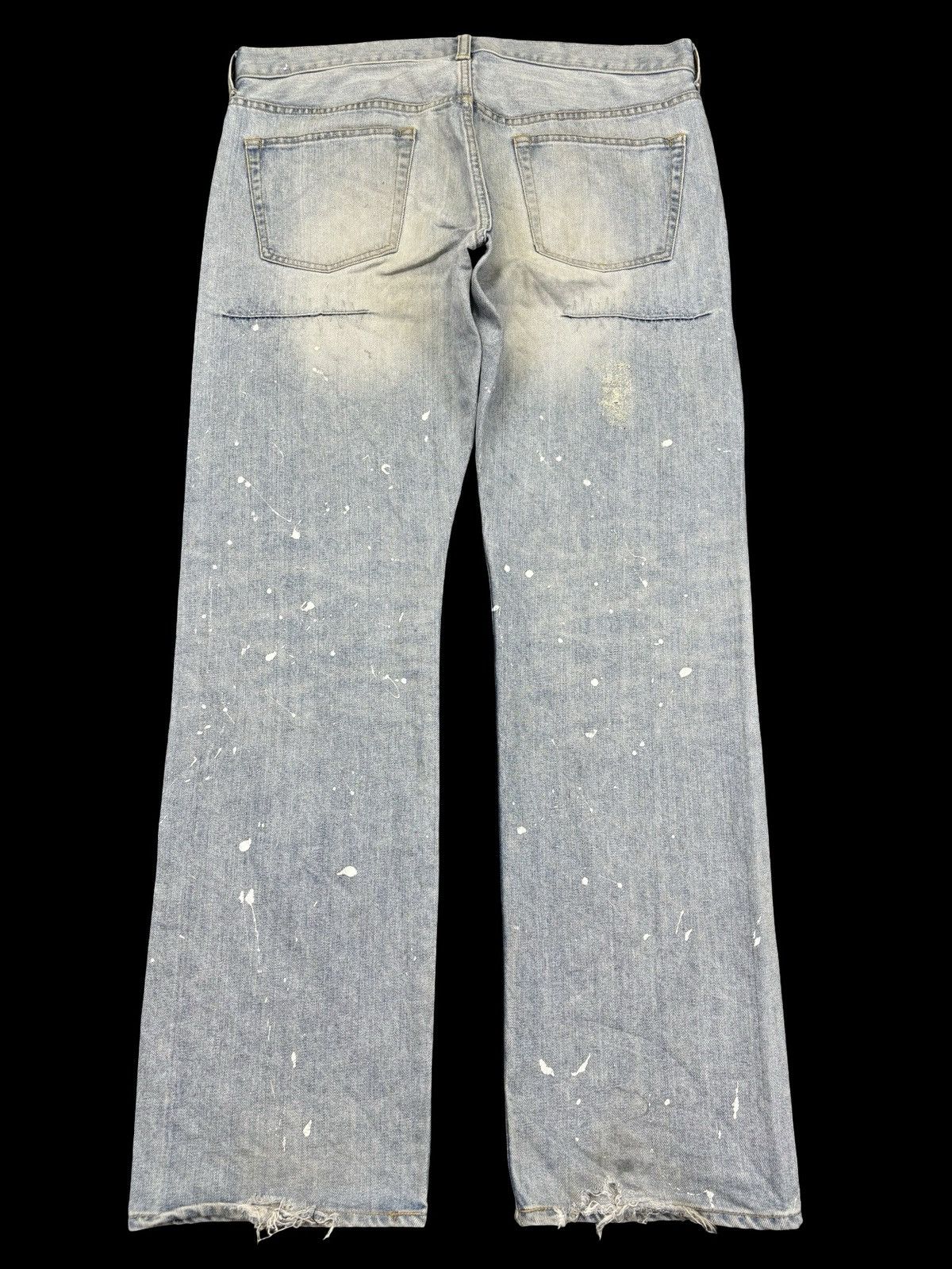 Takeo Kikuchi Takeo Kikuchi Painter Distressed Light Wash Denim F992 Size US 37 - 2 Thumbnail