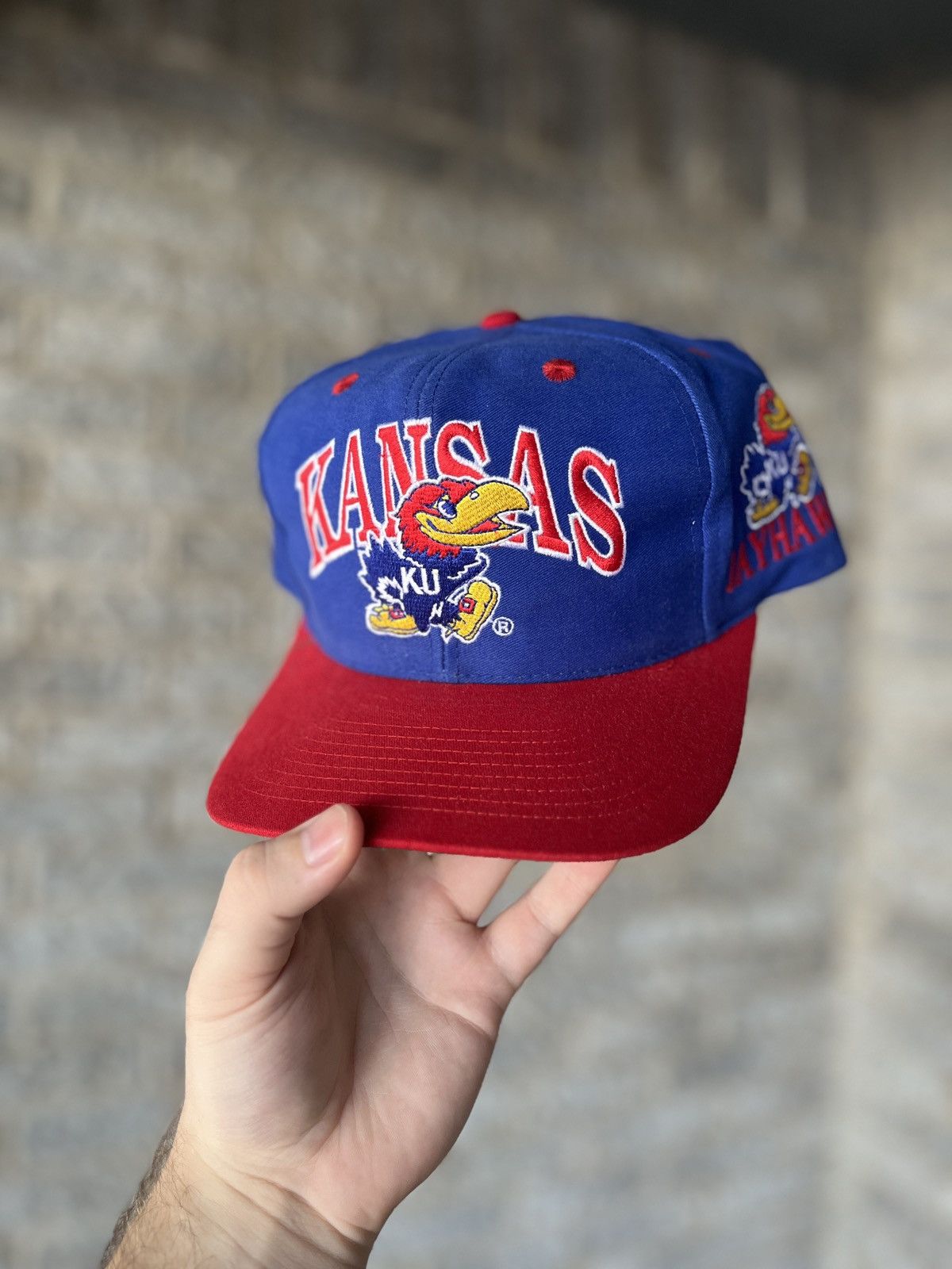 Sports Specialties × Vintage Vintage 90’s Kansas Jayhawks NCAA SnapBack Hat Size ONE SIZE - 1 Thumbnail