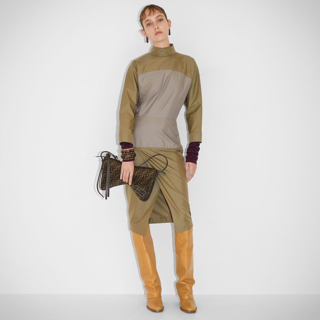Fendi o1s1wg110825 Dress in Beige Size S / US 4 / IT 40 - 4 Thumbnail