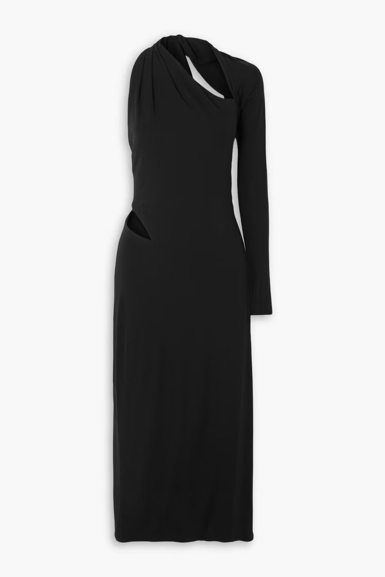 Versace o1y0226 Midi Dress in Black Size M / US 6-8 / IT 42-44 - 1 Thumbnail